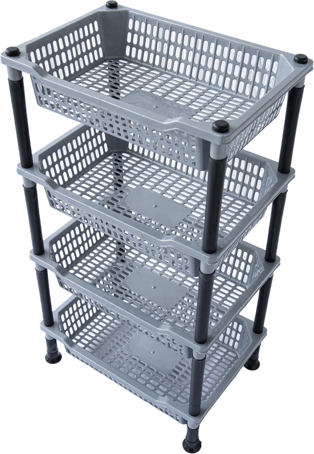 Image of VM BOND Multipurpose 4XL Rectangle Kitchen Storage Folding Rack Plastic Fruit & Vegetable Basket