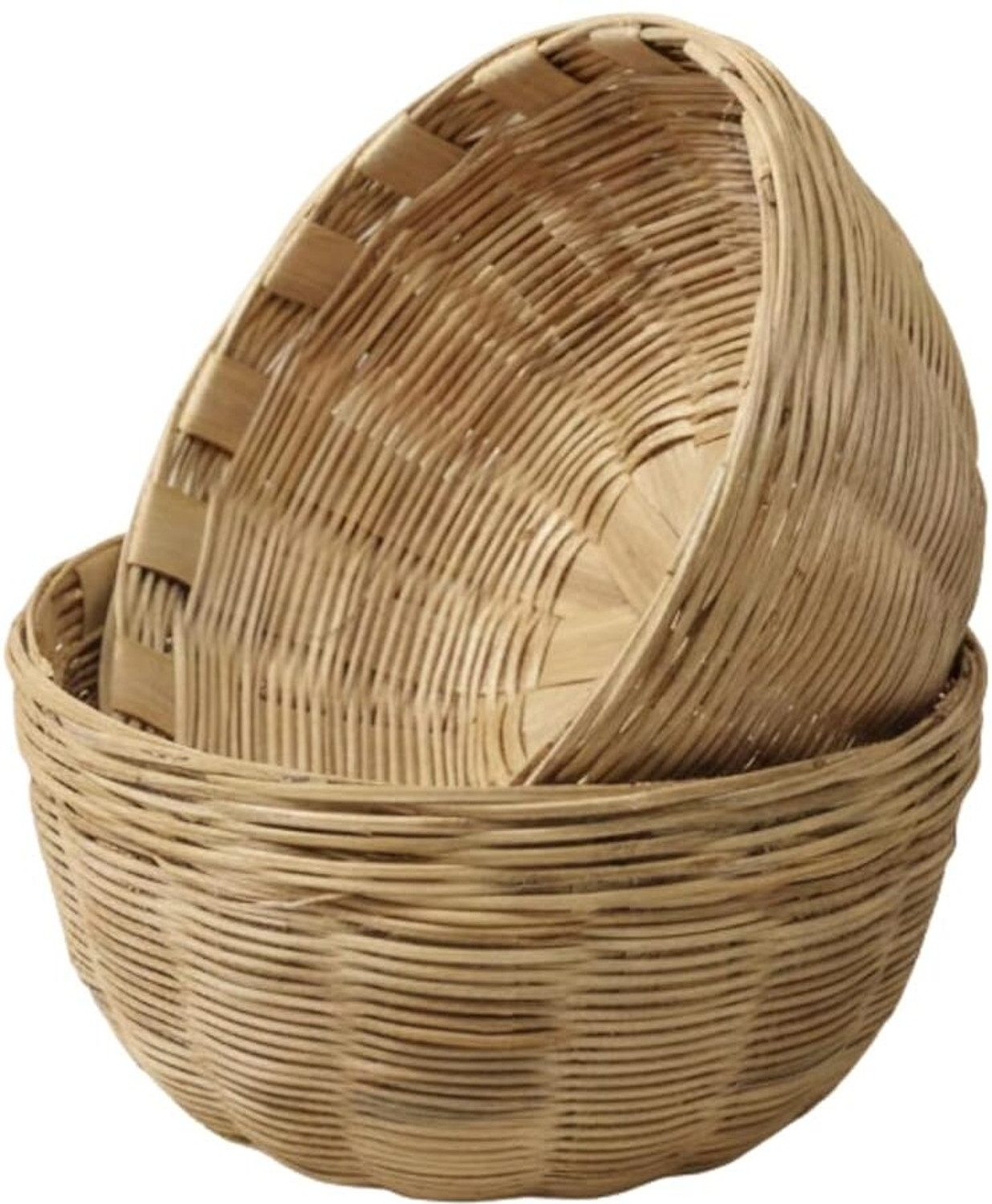 Image of SANGITAM Premium Handmade Bamboo Vegetable & Fruit Storage Basket |Kitchen Organizer | Bamboo Fruit & Vegetable Basket (Beige)