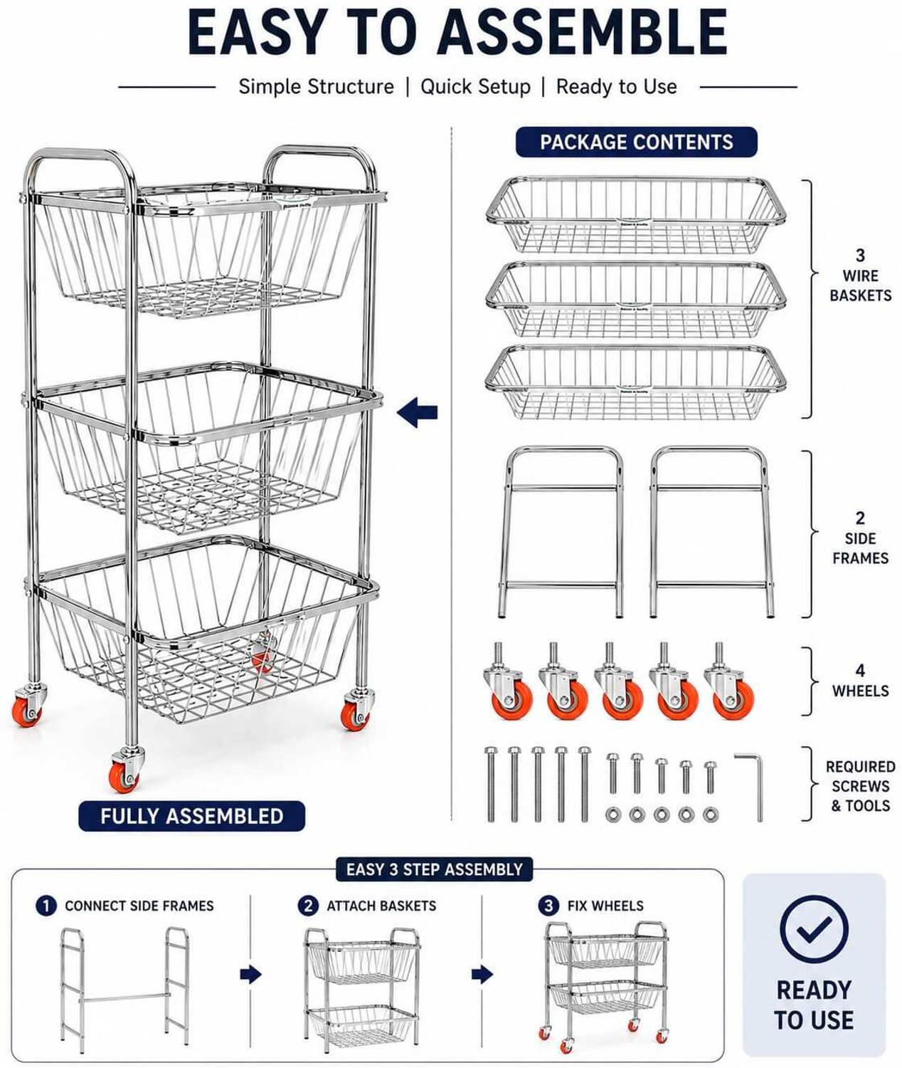 APEX Stainless Steel Fruit & Vegetable Basket - Image 5