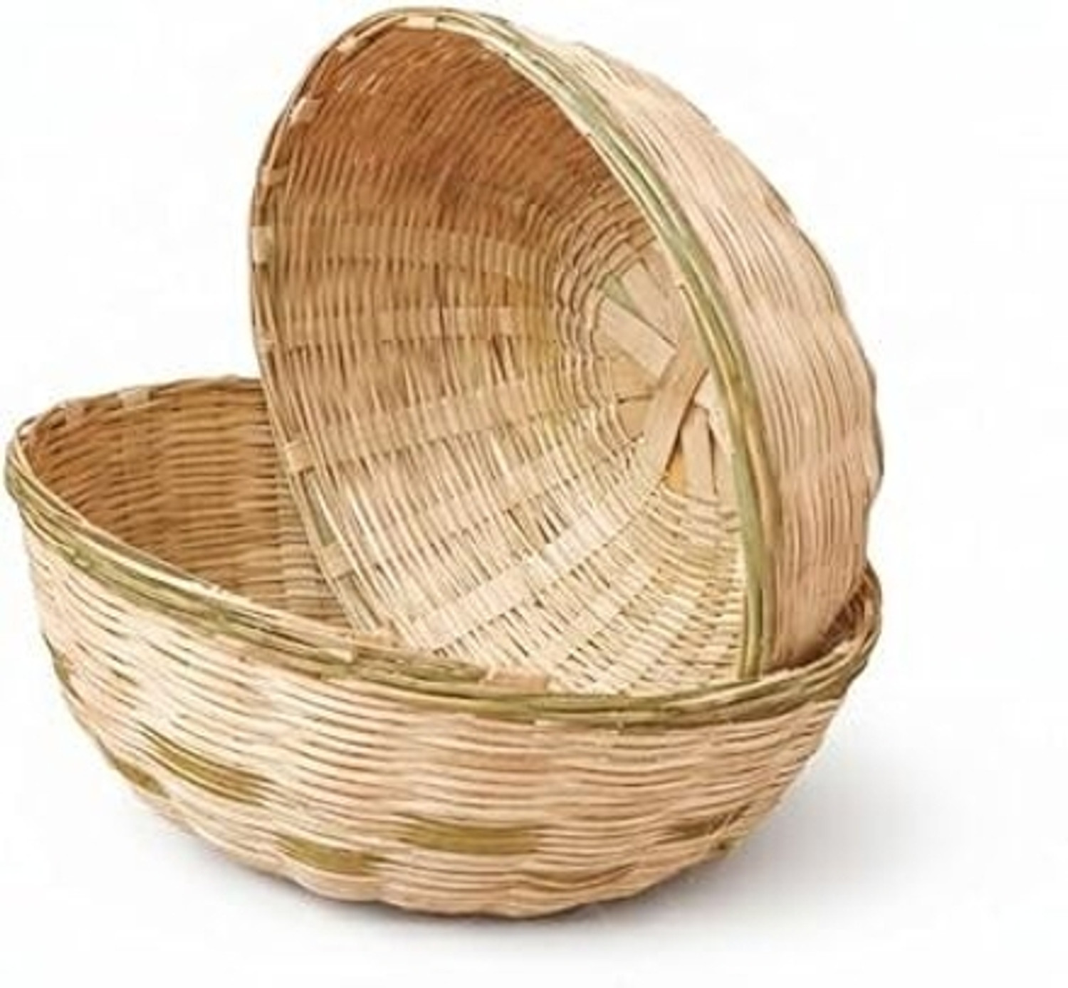 Image of Handi Handwoven for Kitchen Counter PACK-2 Bamboo Fruit & Vegetable Basket
