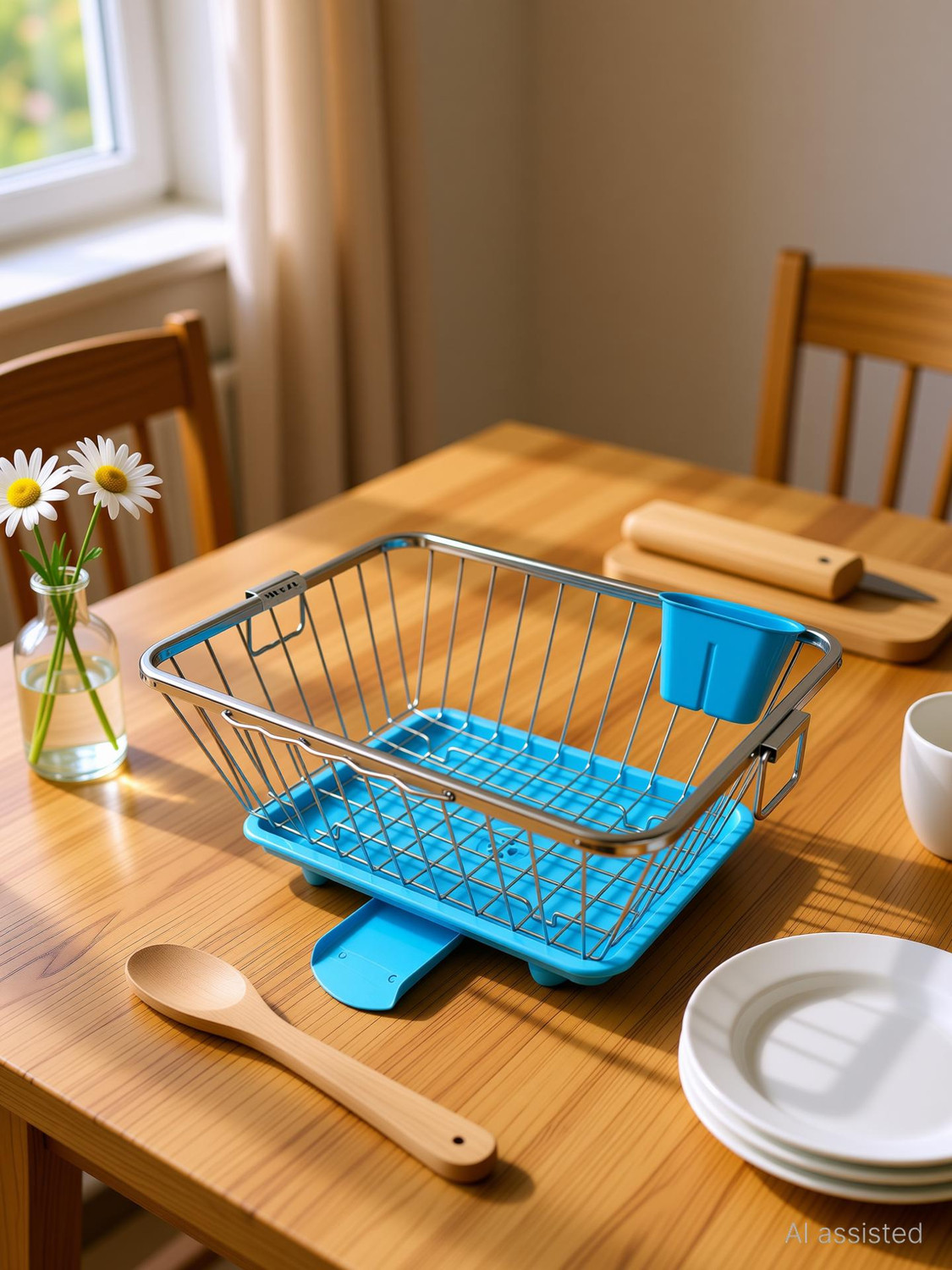 Image of MEEZO dish drainer rack /kitchen accessories /vessel drainer basket /basket for utensils Stainless Steel Fruit & Vegetable Basket
