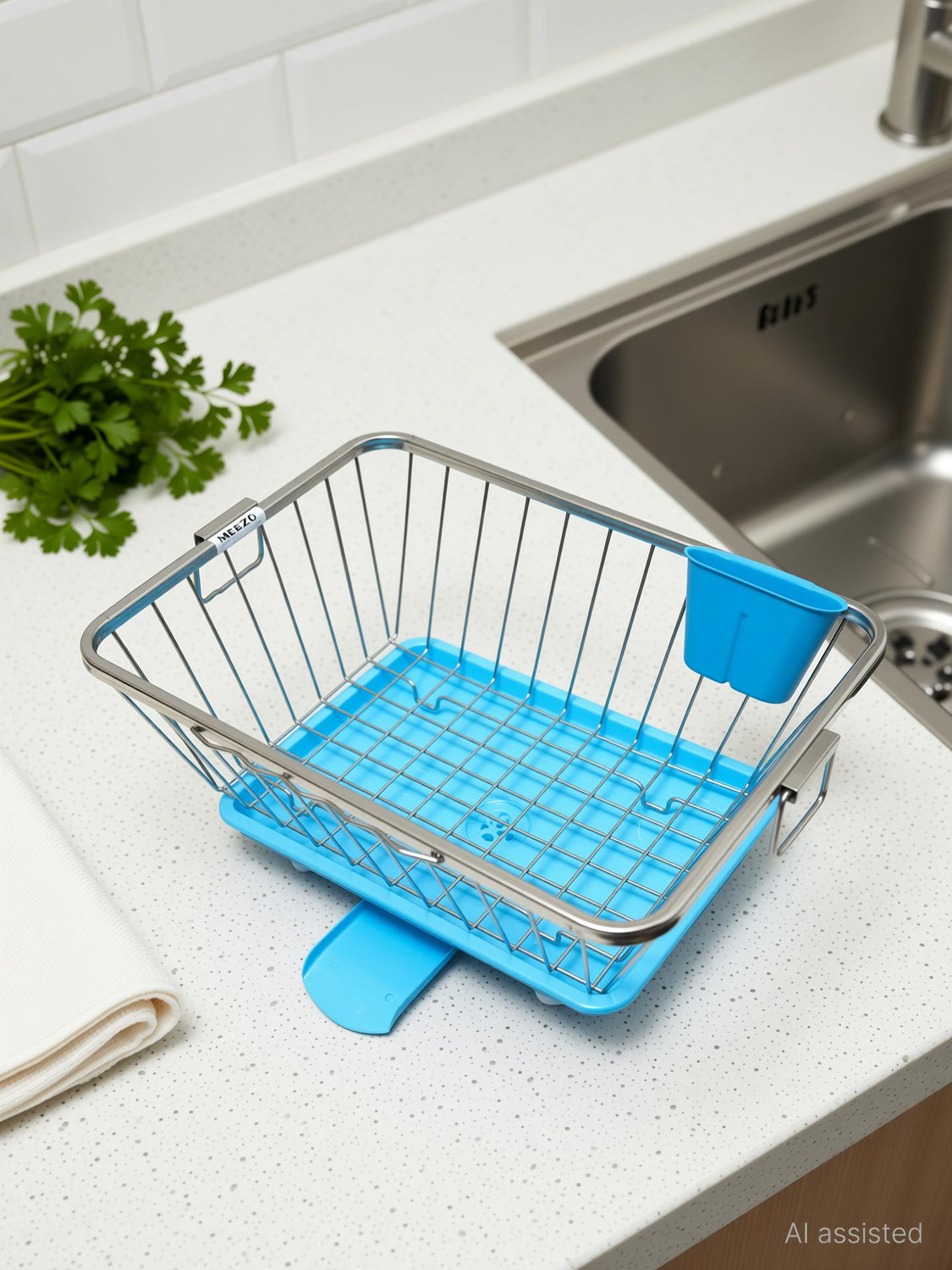 Image of MEEZO dish drainer rack /kitchen accessories /vessel drainer basket /basket for utensils Stainless Steel Fruit & Vegetable Basket