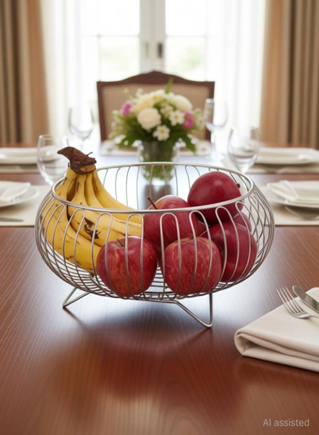 Altron Stainless Steel Heavy Fruit Basket Round Stainless Steel Fruit & Vegetable Basket