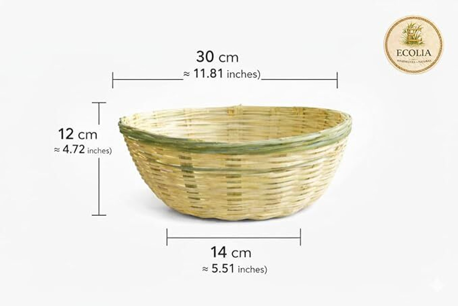 Image of Handi Handwoven for Kitchen Counter PACK-2 Bamboo Fruit & Vegetable Basket