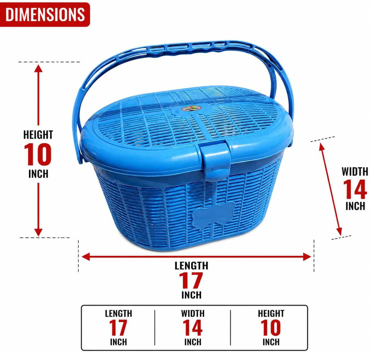 Image of SORIF ENTERPRISES Plastic Multipurpose Storage Basket with Lid & Handle | Plastic Fruit & Vegetable Basket