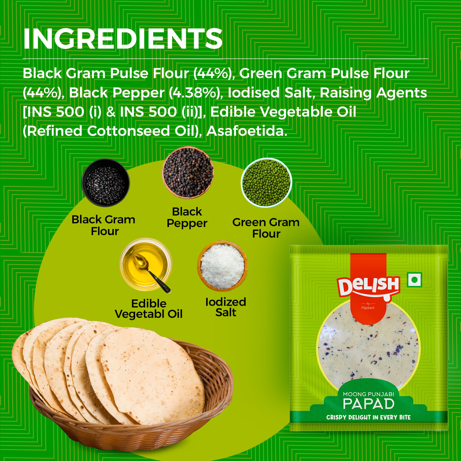 Image of Delish by Flipkart Moong Punjabi papad Masala Papad