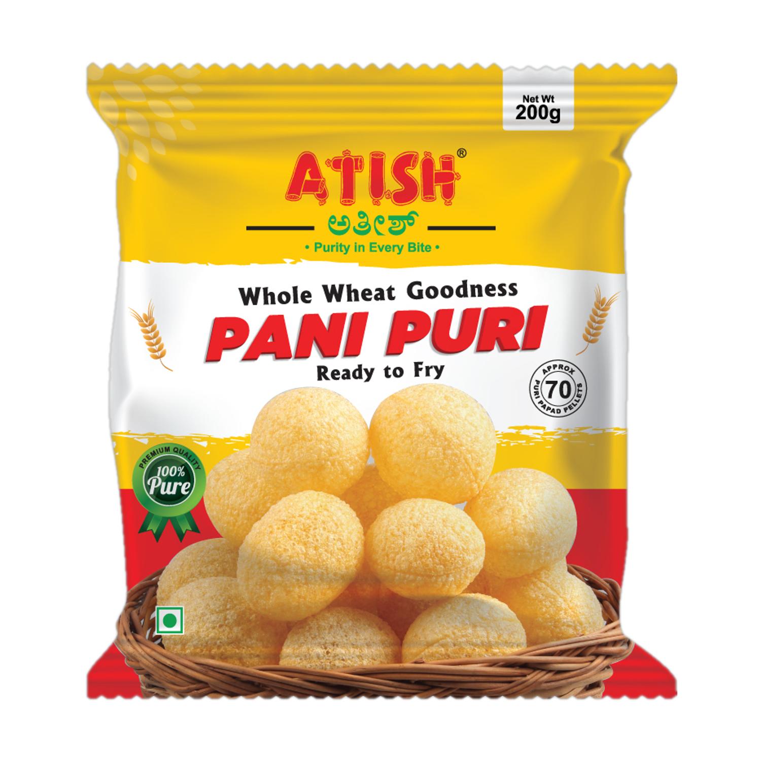 ATISH PAPAD - Pani Puri, (Ready to Fry)