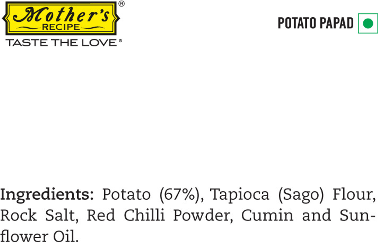 Image of MOTHER'S RECIPE Potato Masala Papad
