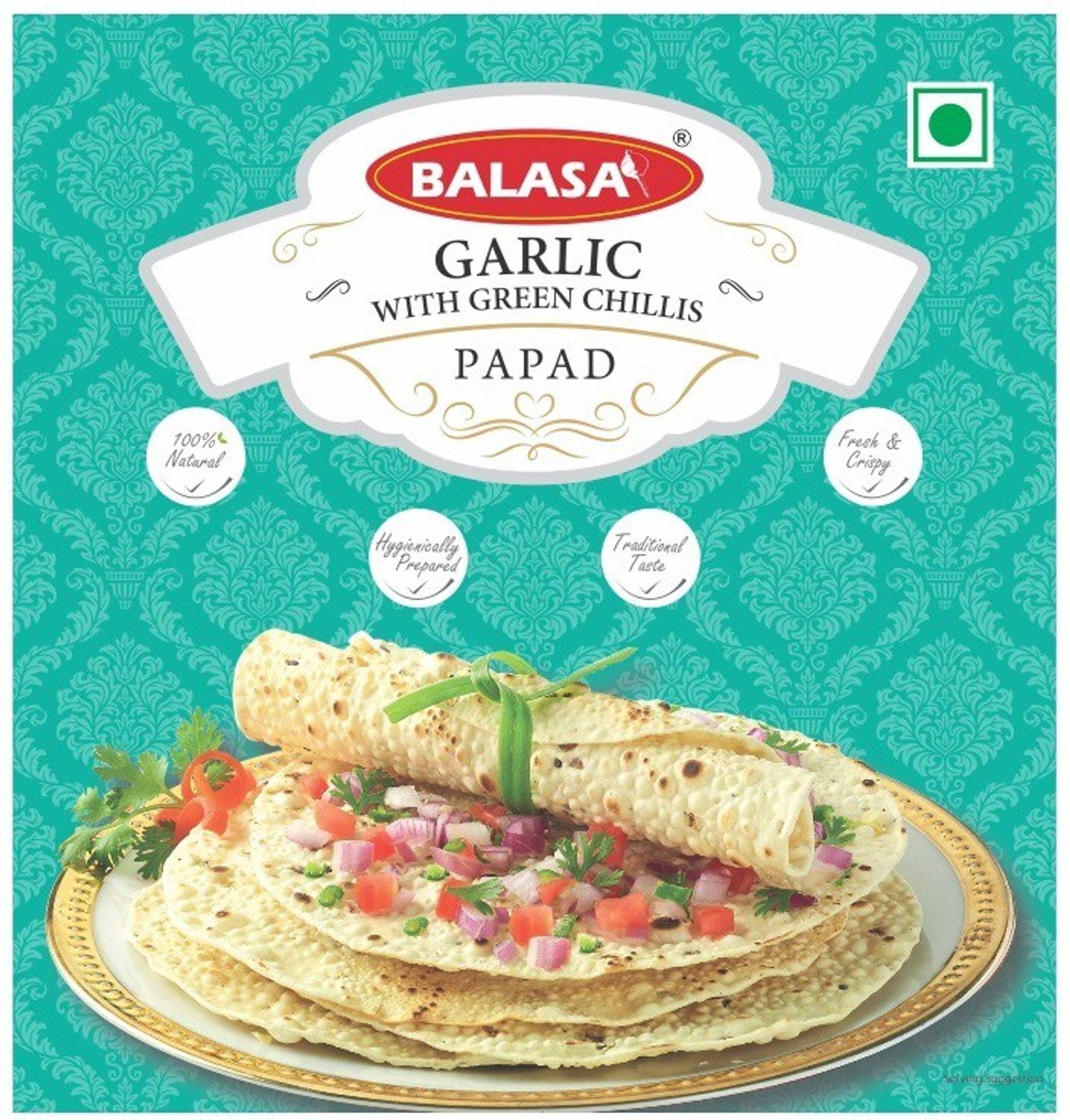 balasa GARLIC WITH GREEN CHILLI Masala Papad