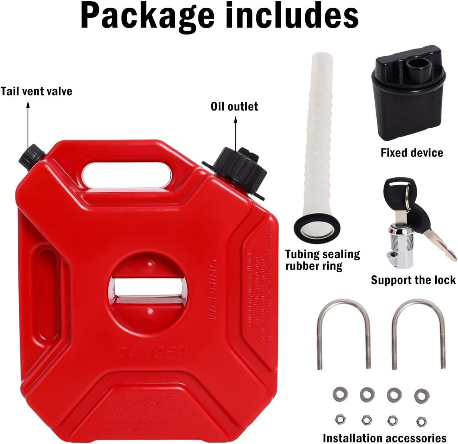 Image of AutoPowerz 5 Liter With Lock Jerry Can Red 5 L Fuel Can