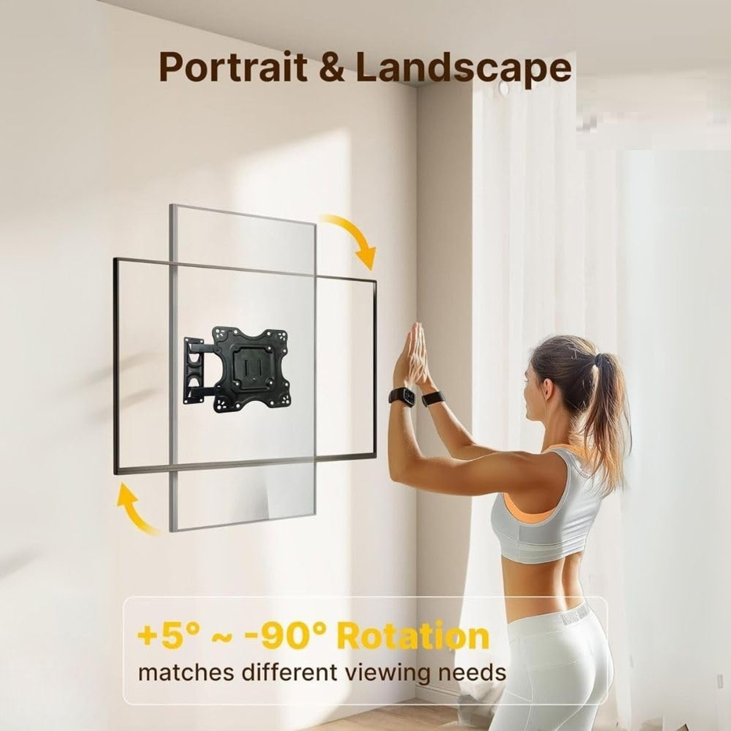 Image of PNETROME 32 to 43 inch MOVABLE WALL MOUNT Compatible For LG Samsung Mi Oneplus Nokia Full Motion TV Mount