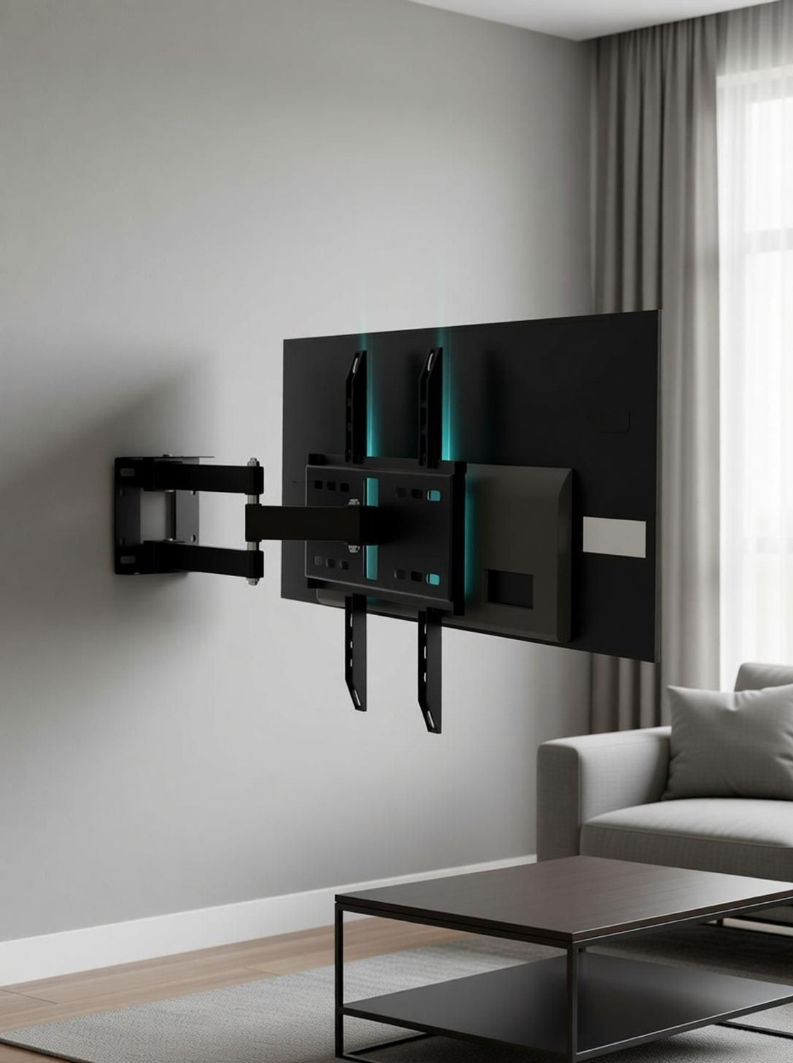 Image of merugni 32 to 55 inch MOVABLE WALL MOUNT Compatible For All Led Lcd Full Motion TV Mount