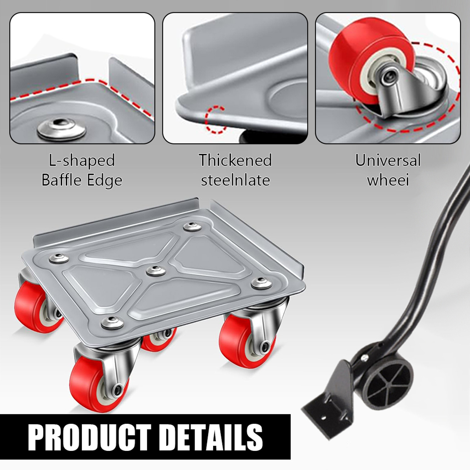 Image of HASTHIP Furniture Moving Wheel Dolly Set 5Pack 600kg Capacity with Lifting Tool and Sofa Frame