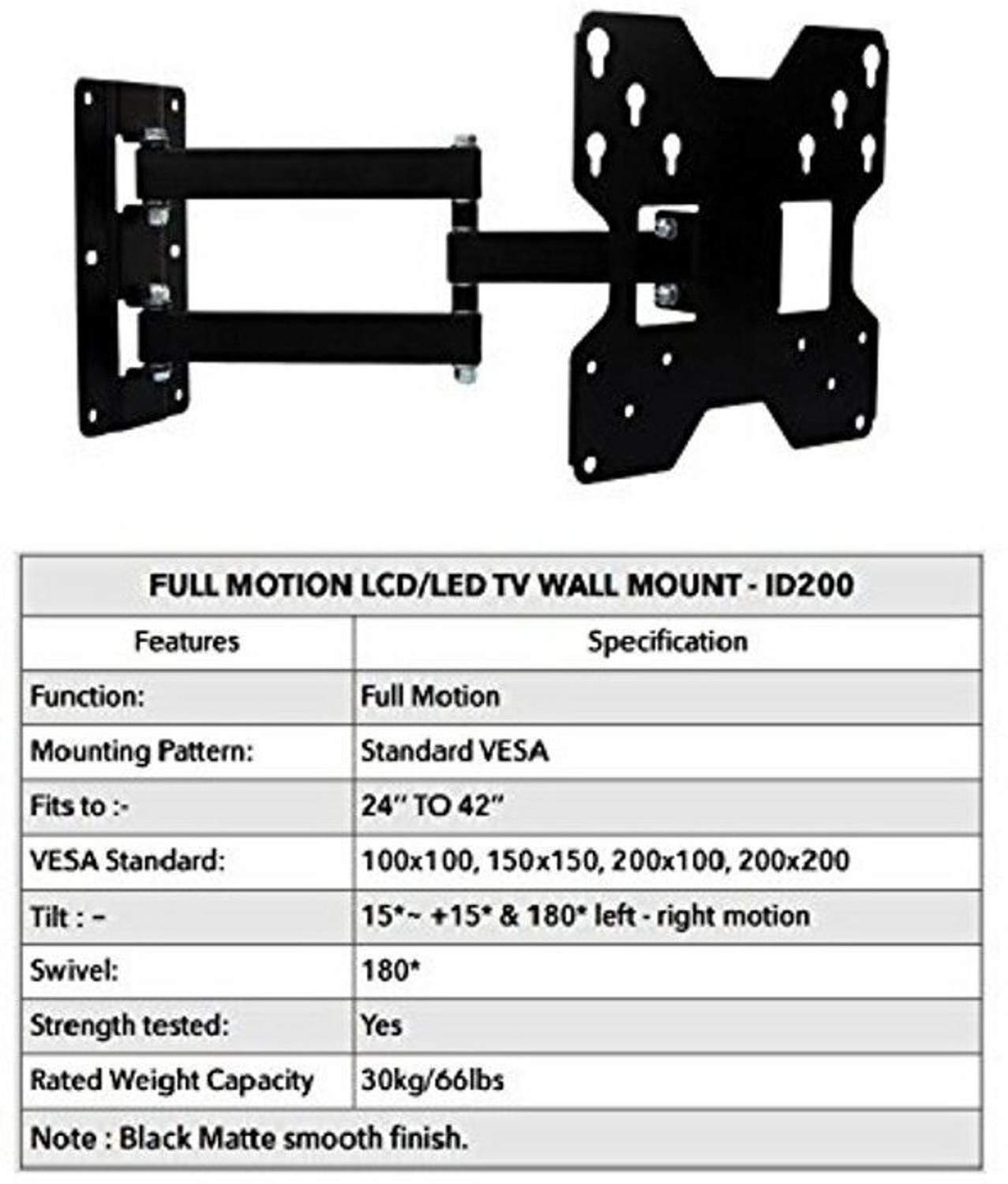 Image of PNETROME MOVABLE TV Wall Mount 32-42 Inch| Universal TV Wall Bracket for ALL TV Stand Base