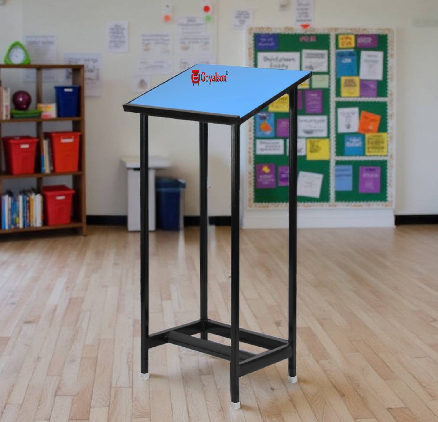 GOYALSON L stand Podium presentation black for auditoriums meeting school college Podium Table Frame