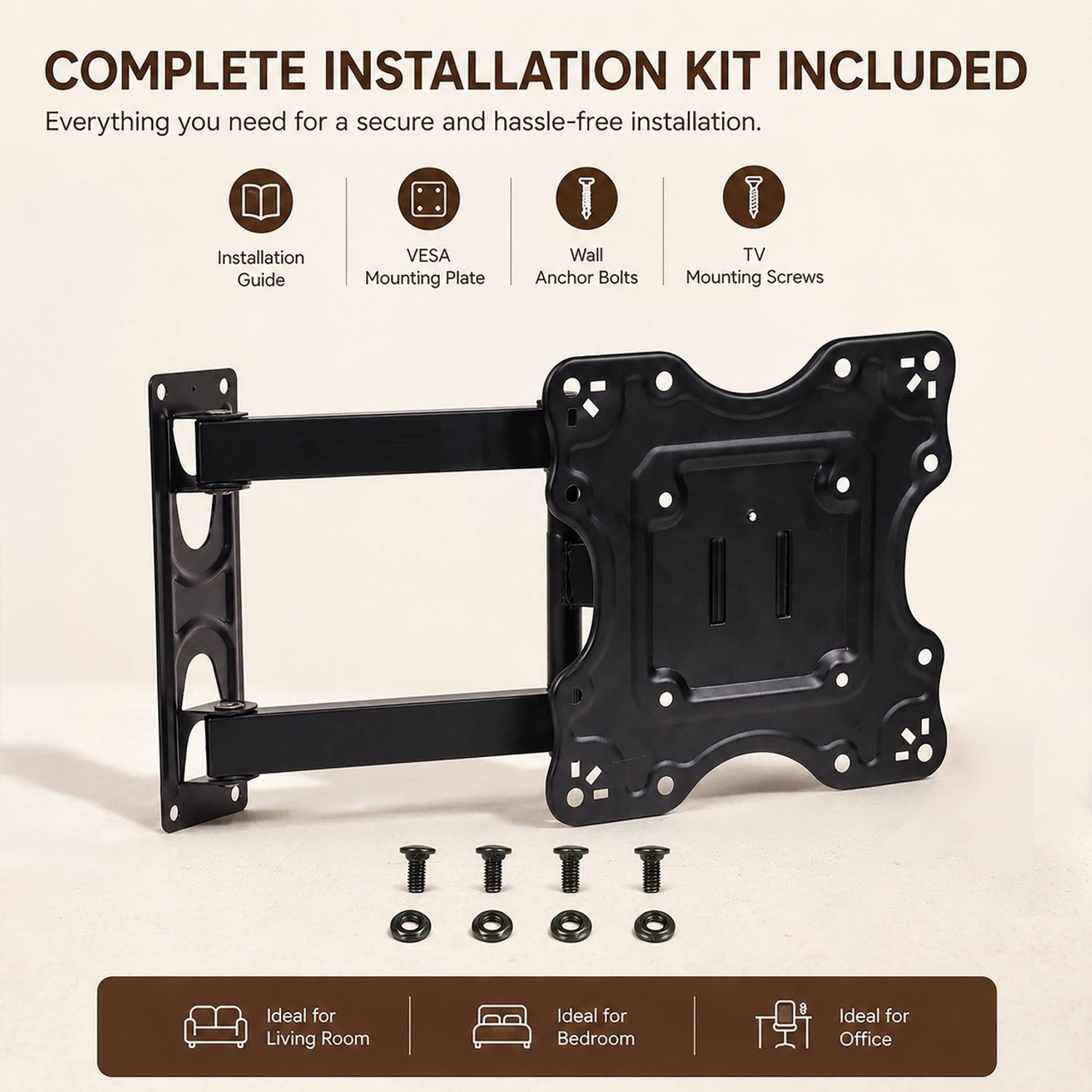 Image of PNETROME TV Wall Mount 24-43 Inch Universal Adjustable LED LCD Smart TV Wall Bracket TV Stand Base