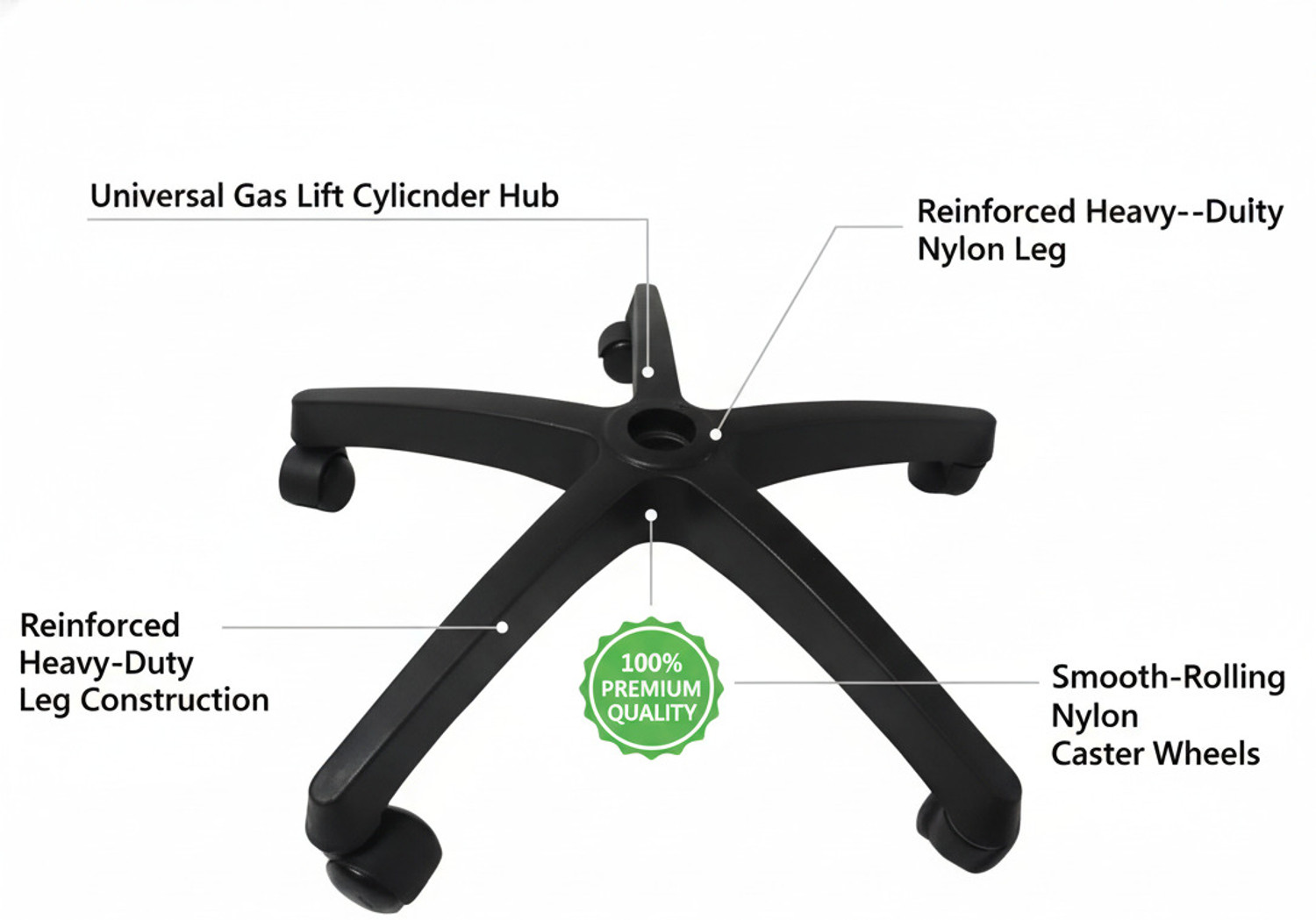 Image of MAESTRO SEATING SYSTEMS star-shaped base of an office chair Bar Stool Base
