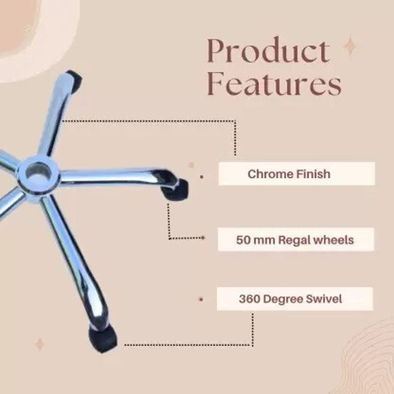 Image of Furnix Heavy Duty Crome Base Bar Stool Base (Furniture Parts, Iron)