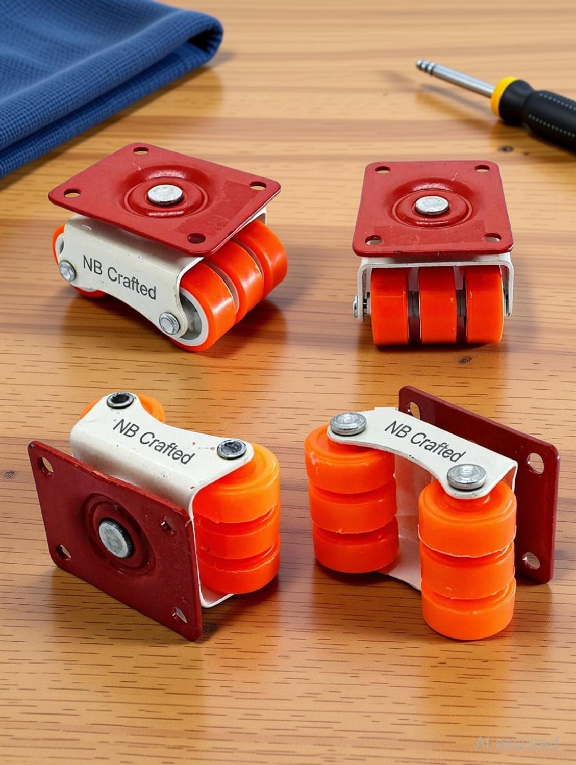 Image of NB crafted 360 Degree Caster Wheels for Furniture, Sofa, Bed, Heavy Duty upto 500-600 Kg Industrial Furniture Caster