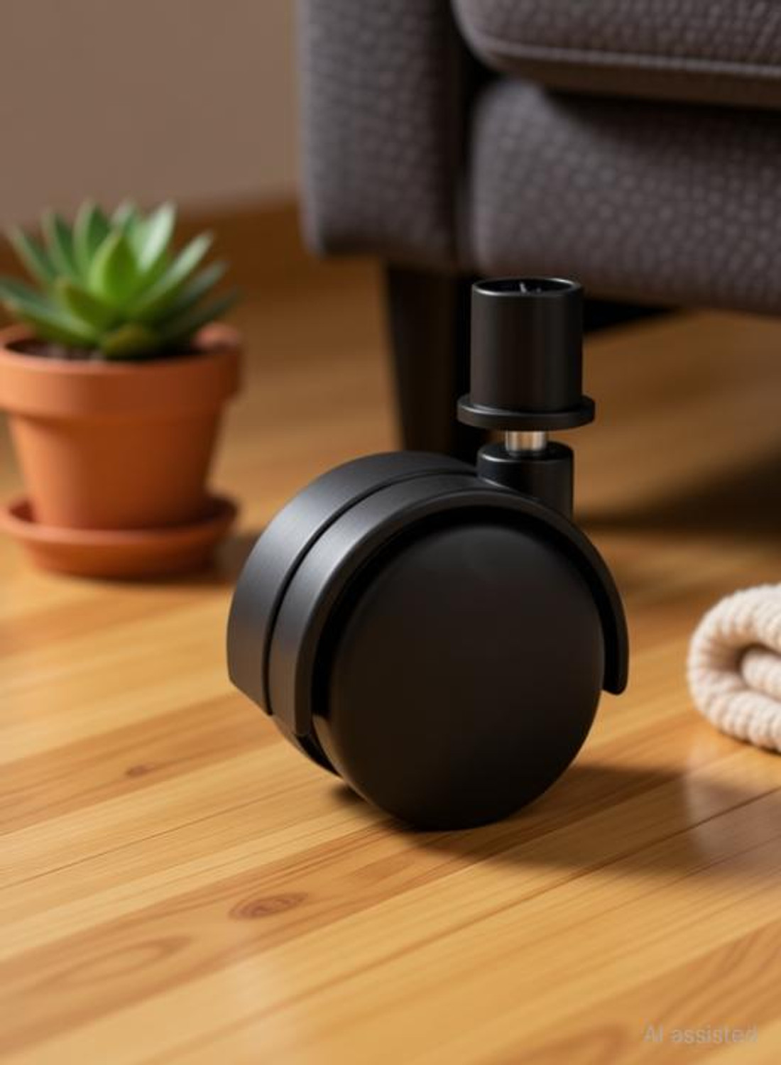 Image of Sunaisy Cooler Wheels with 19mm Pillar Size, 360 Rotation, Black, Set of 4 Pices. Appliance Furniture Caster