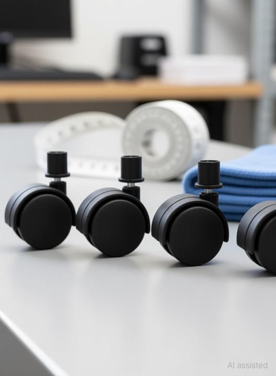 Image of Sunaisy Cooler Wheels with 19mm Pillar Size, 360 Rotation, Black, Set of 4 Pices. Appliance Furniture Caster