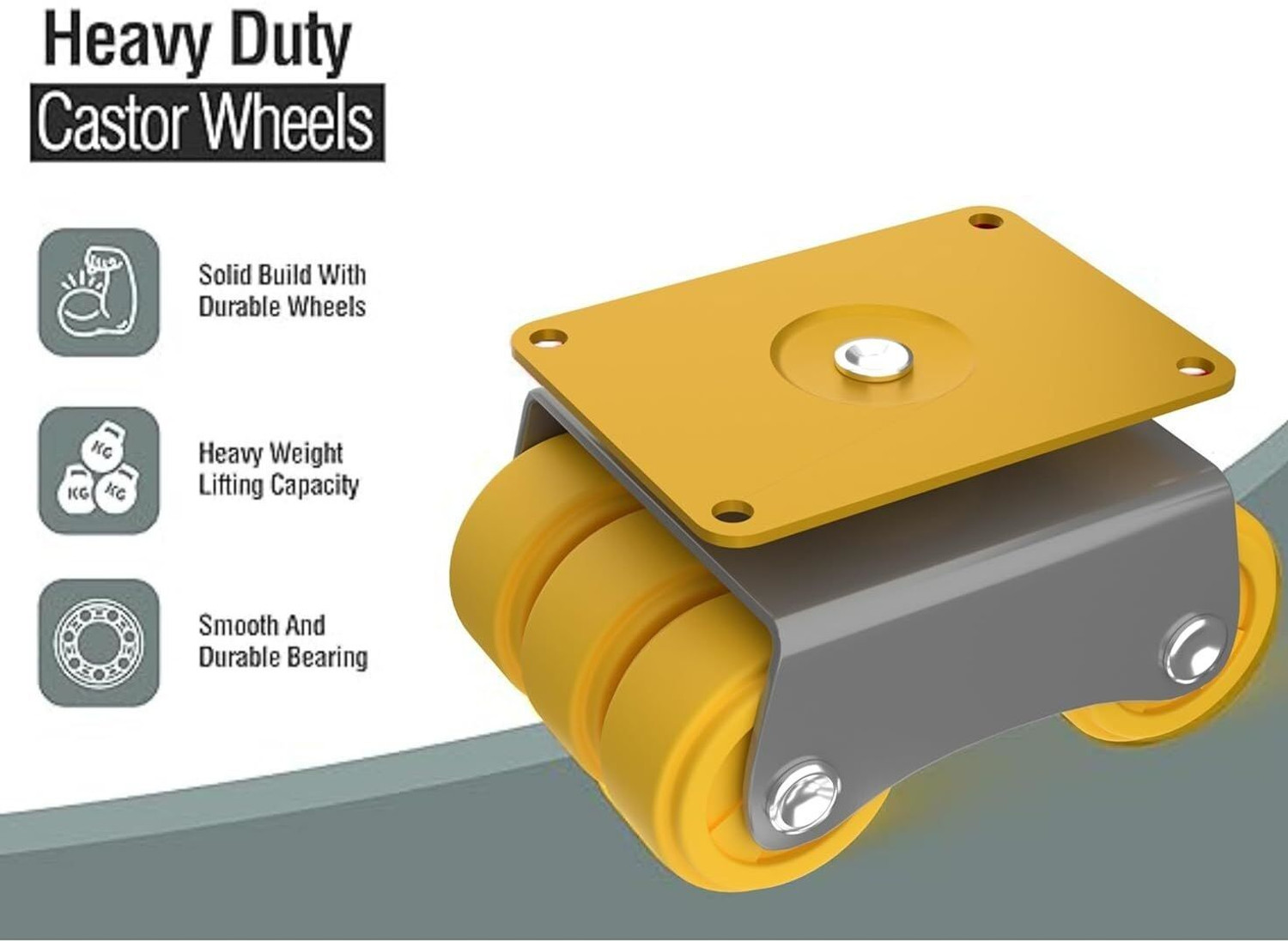 Image of HALSEY Bed Castor Wheels for Furniture, Heavy Duty, upto 500-600Kg,Rotating 360Degree Swivel Furniture Caster