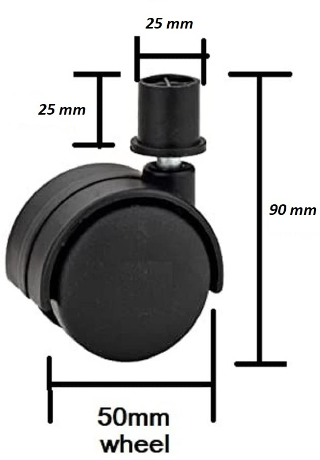 Image of Growvibe Heavy Duty 2 inch Inch Air Cooler Wheels caster, 25mm Piller Castor Wheels Appliance Furniture Caster