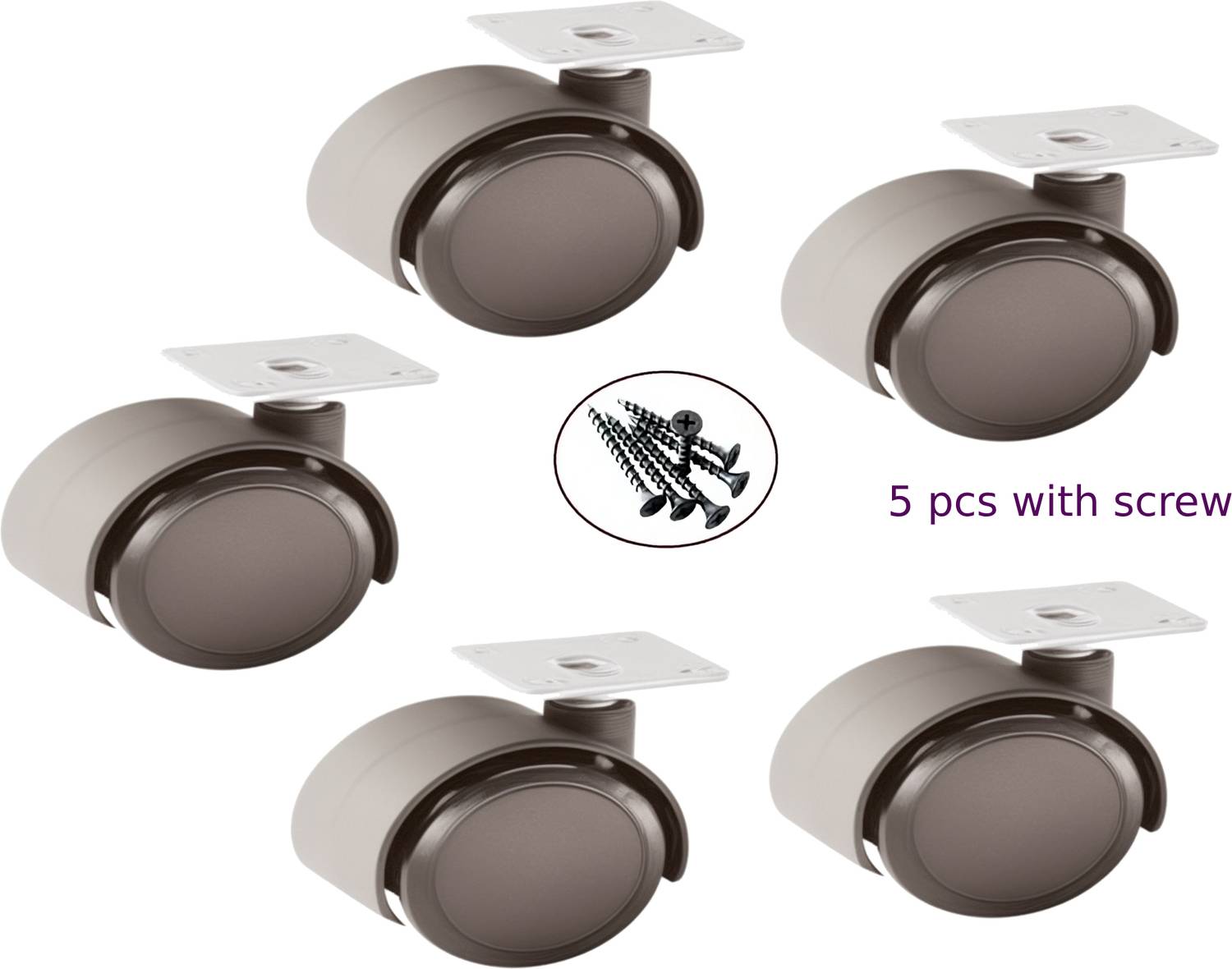 Lopvi Black Plate Type wheel for table/cooler , set of 5 Appliance Furniture Caster