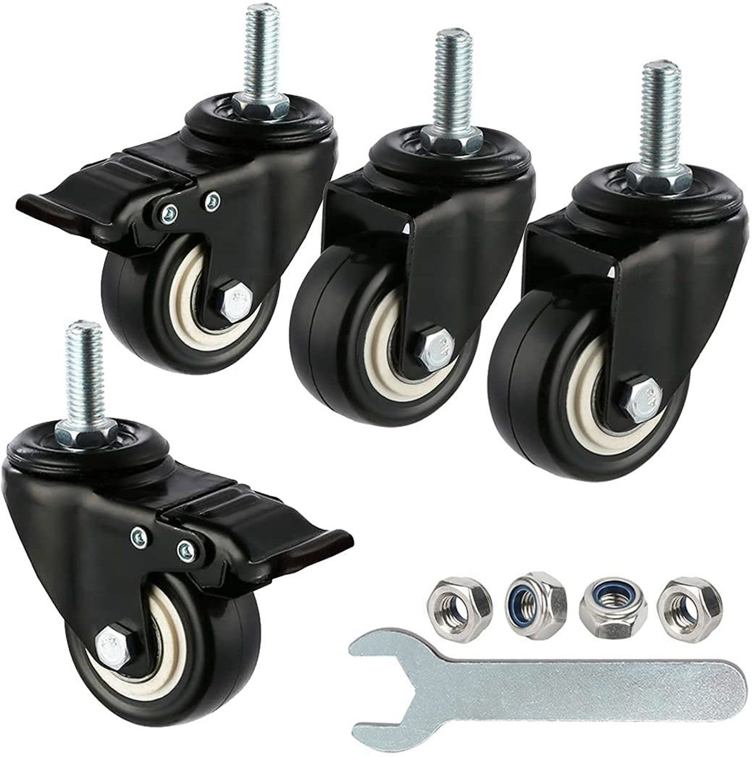 Image of Equal 2inch Fixed&Swivel With Break Caster Wheel HeavyDuty Thread Capacity250Kg Swivel Furniture Caster