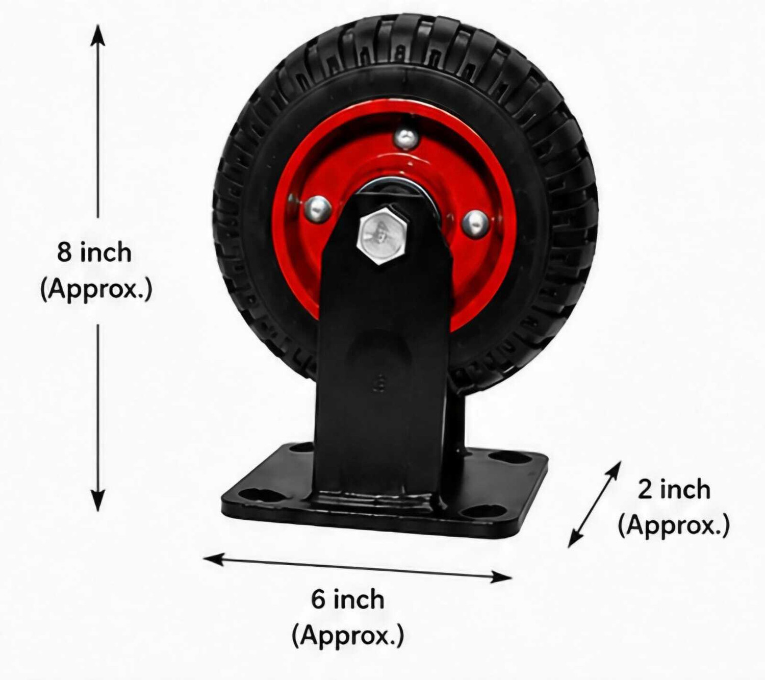 Image of PACIFICMOVERS Heavy Duty Rubber Castor Wheel 6 inch fix Swivel Furniture Caster