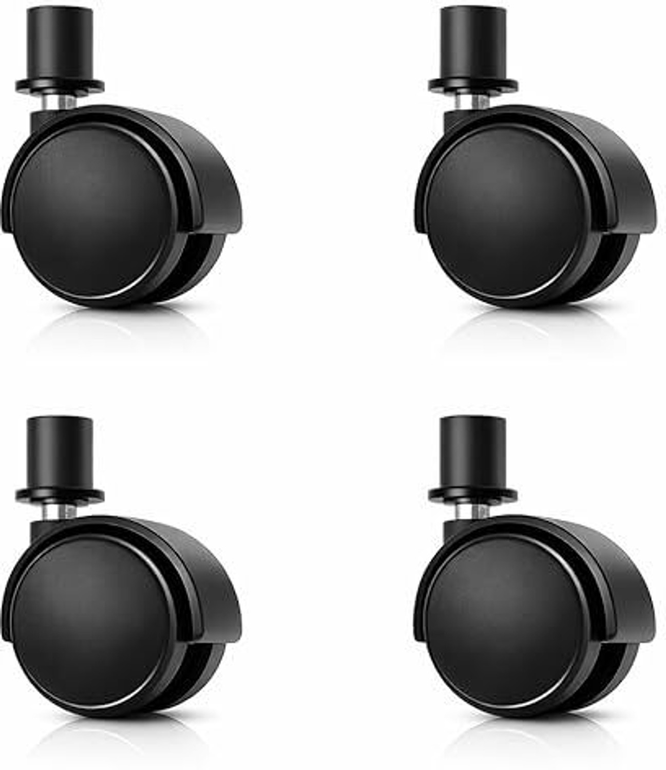 Image of Sunaisy Cooler Wheels with 19mm Pillar Size, 360 Rotation, Black, Set of 4 Pices. Appliance Furniture Caster