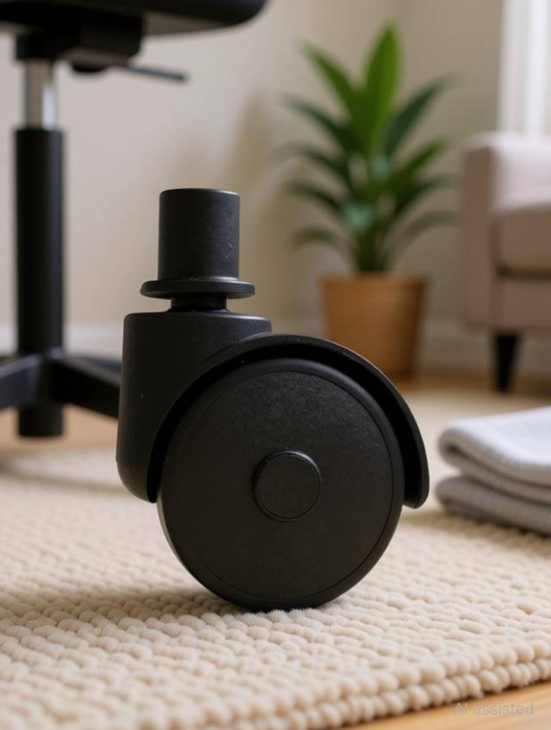 AGGI TRADERS AIR COOLER WHEELS, 24mm Pillar size (Black) Swivel Furniture Caster