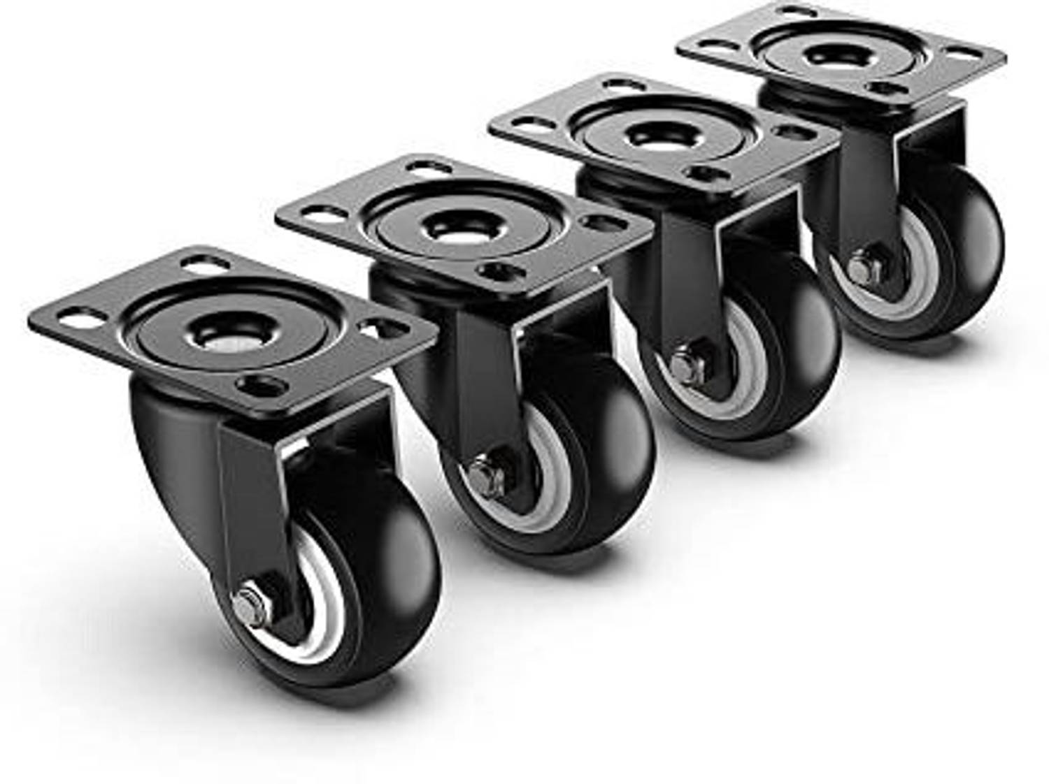 Equal 2inch Swivel & Fixed Caster Wheels, Heavy Duty Plate Casters; Capacity 250Kg Swivel Furniture Caster