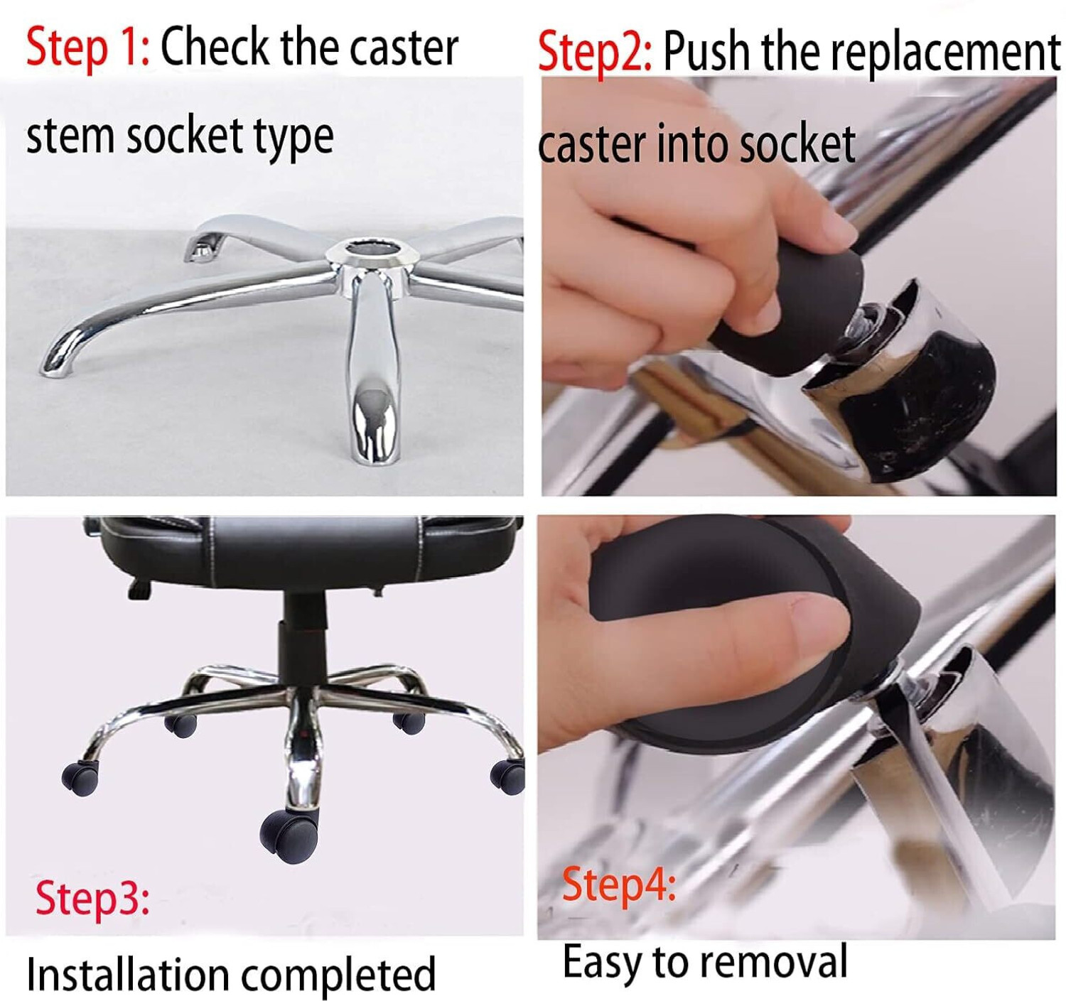 Image of JDSHINE Heavy Duty Revolving Chair Fixed Furniture Caster