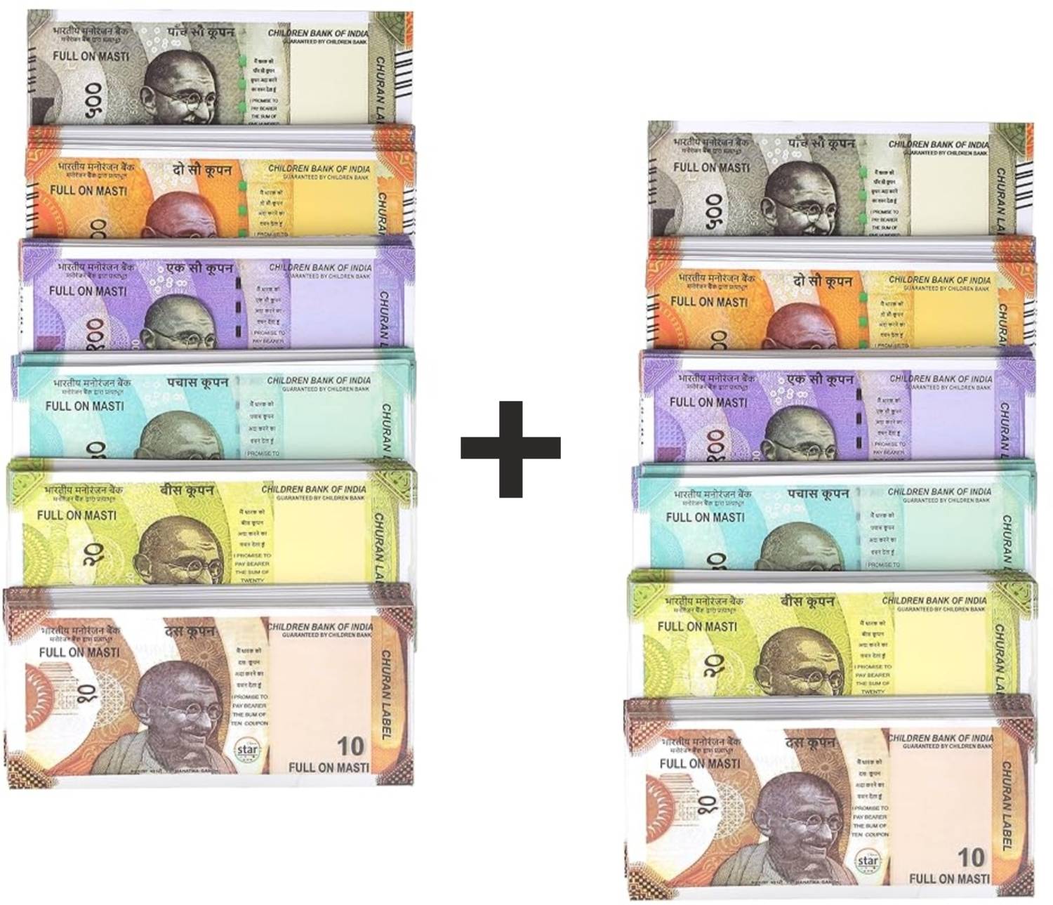 FIER Fake Notes (144 Nots) 10, 20, 50, 100, 200, 500 Playing Learn