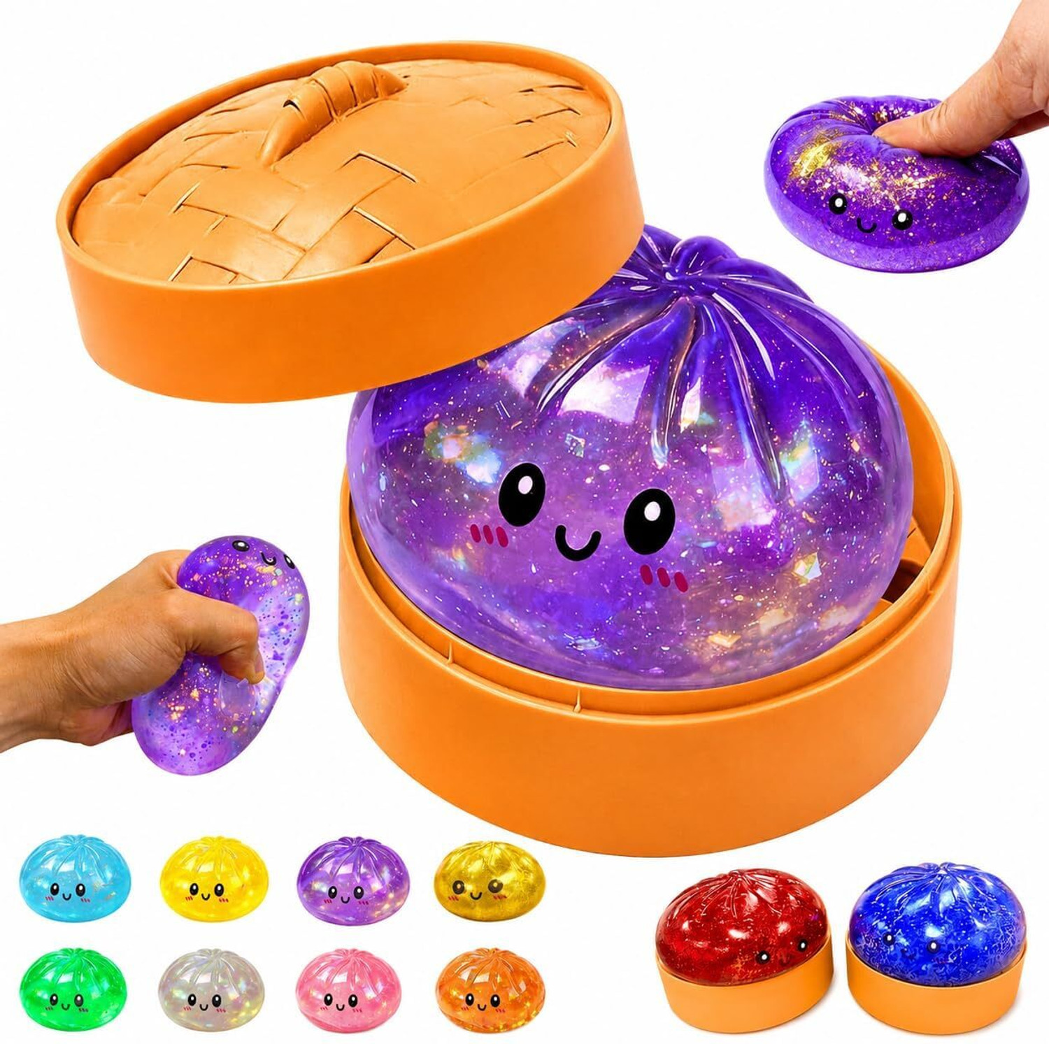 AONEPTER Cute Dumpling Squishy Stress Relief Toy for Kids & Adults | squeezy dumplings Gag Toy