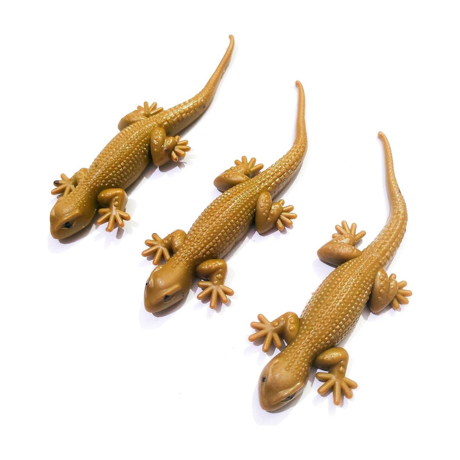 4GX Pack of 3 Fake Lizard House Gecko Rubber Practical Jokes & Prank Trick Toys Prank Toys Rubber Lizard Gag Toy