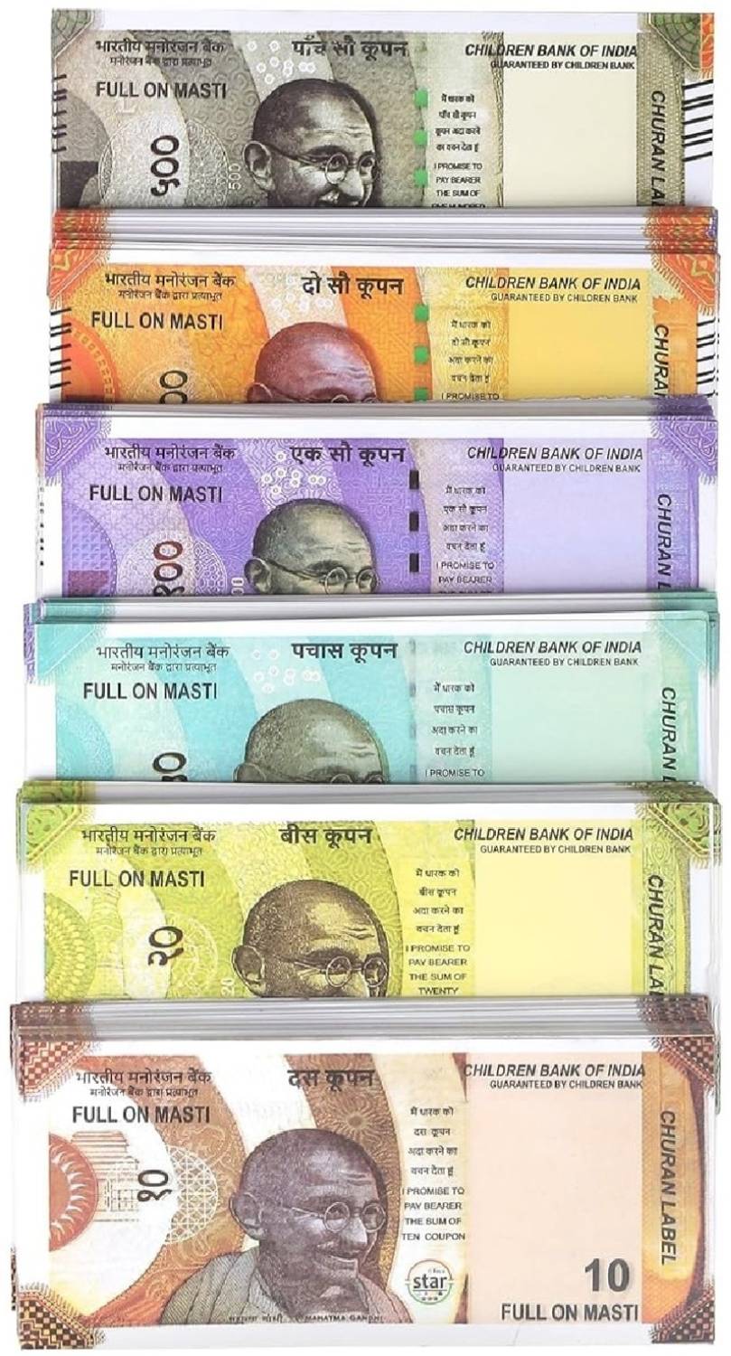BRAND HOME India Dummy Currency Notes (50 Each x 6=300) Fake for Kids Playing Learn Nakli Note Gag Toy