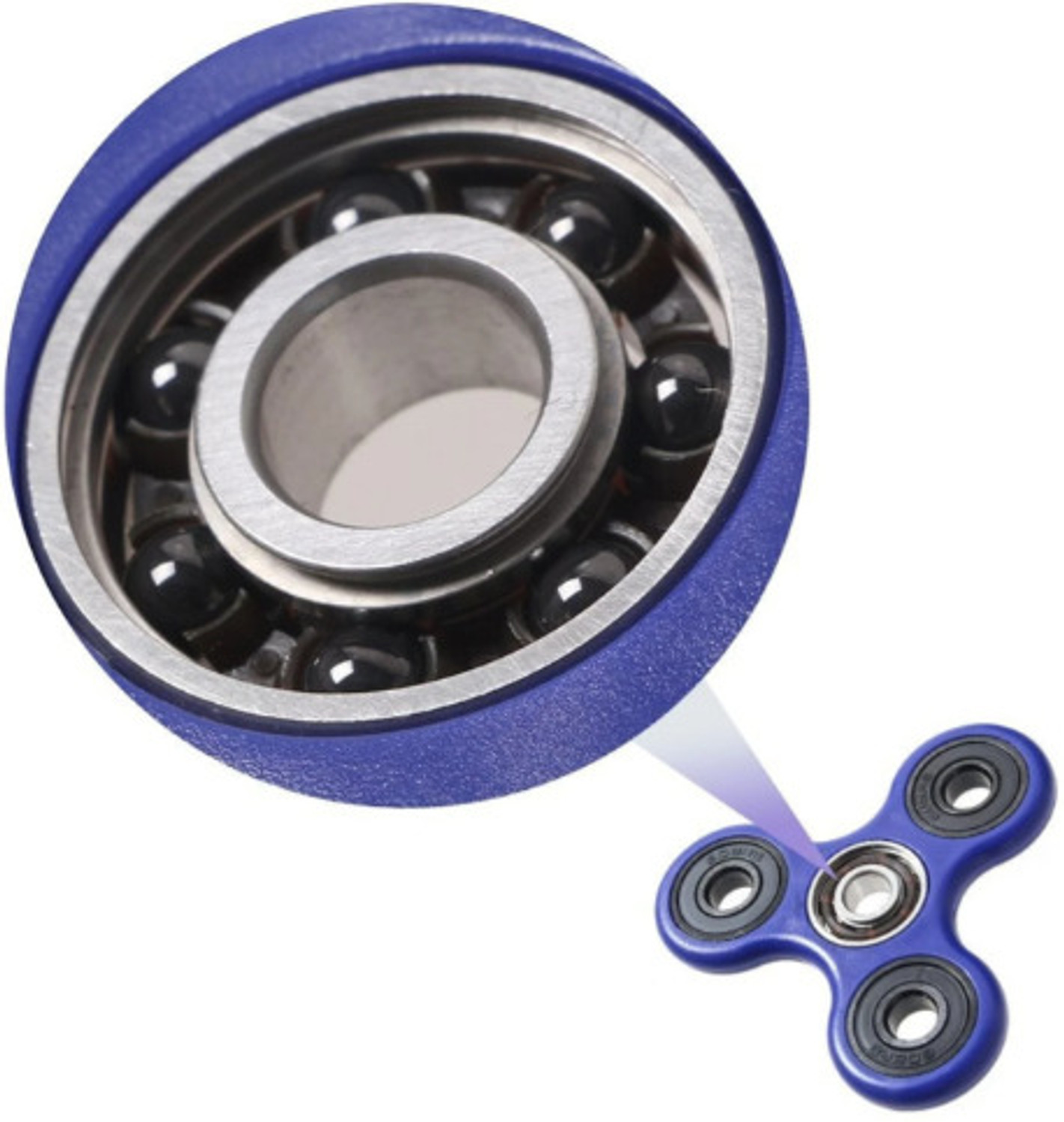 Image of PMW Anti-Stress Metal Fidget Spinner With Ceramic Bearings (Blue) SPINNER Gag Toy