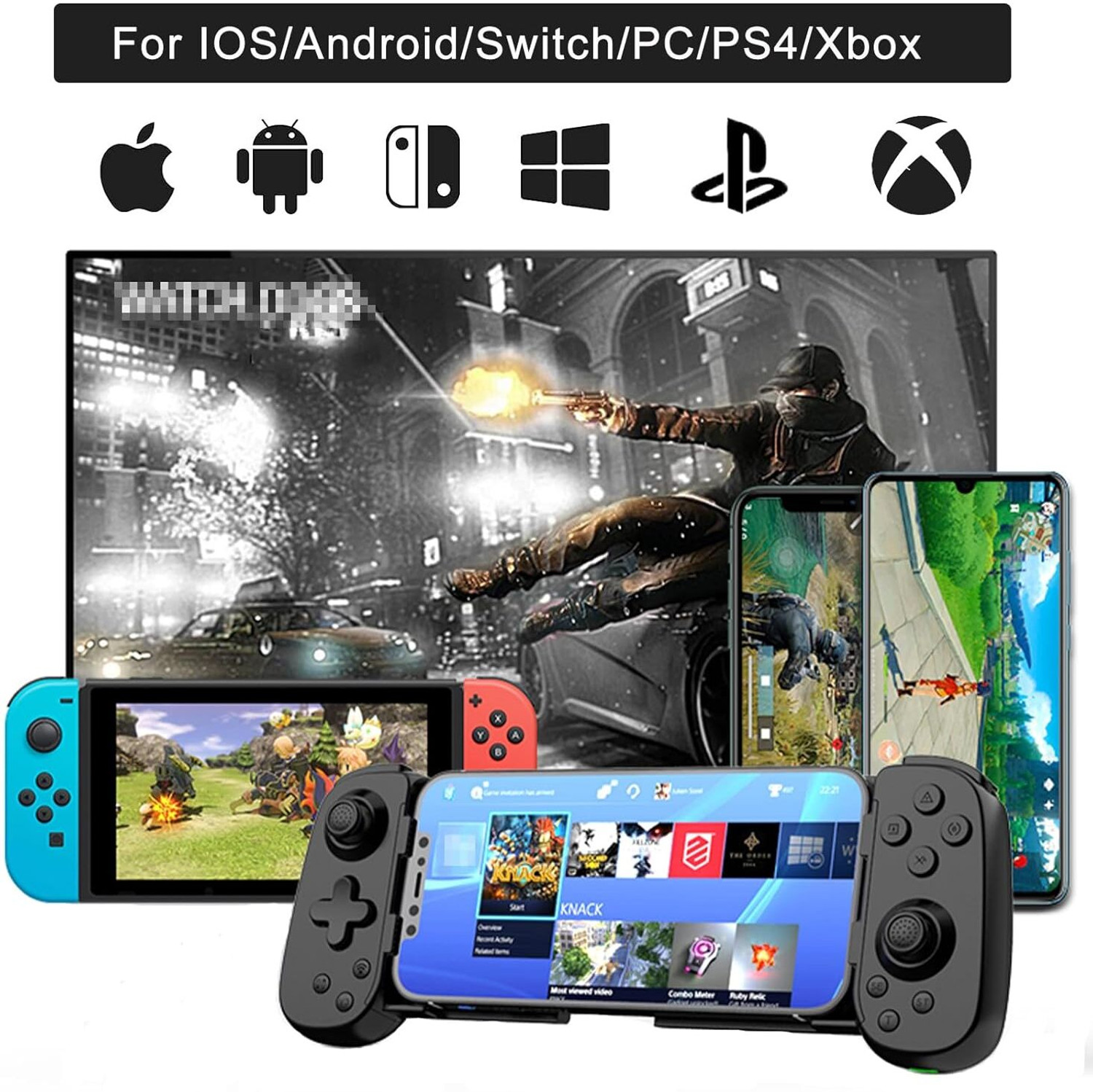 Image of Etzin BSP D6 Wireless Gamepad Stretching Extendable Gaming Controller EPL-1278GA Bluetooth Gamepad