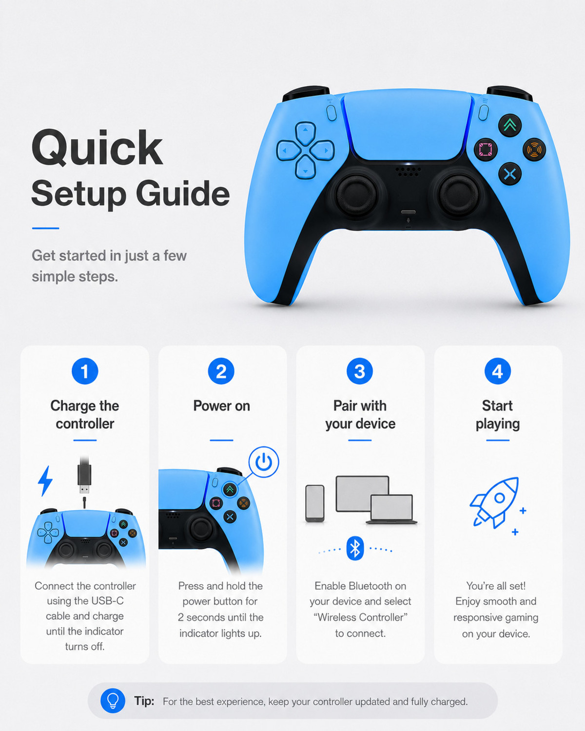 Image of HG WORLD PS5 DualSense Wireless Gaming Controller for Playstation Console,Heptic Feedback Bluetooth Gamepad