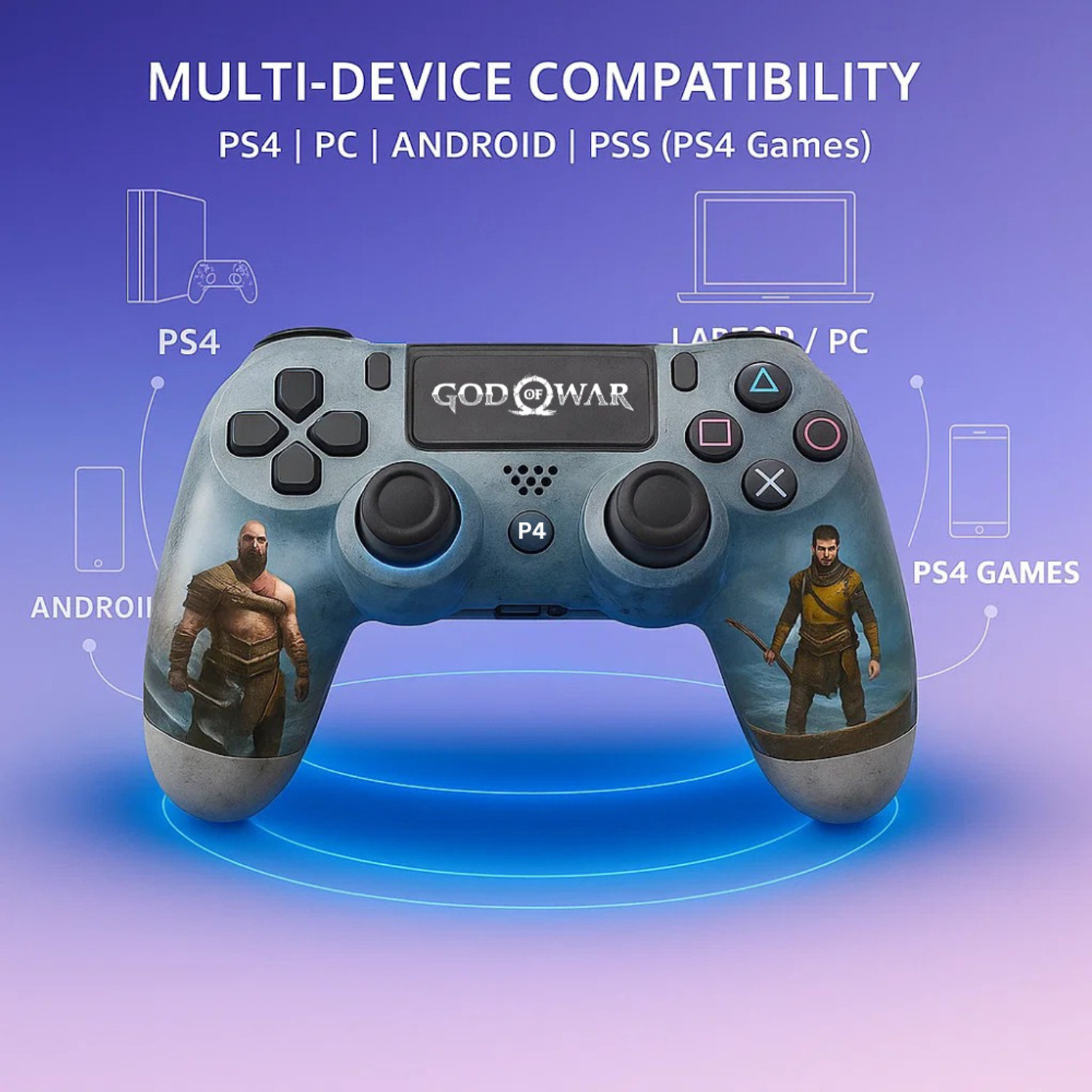 Image of Maizic Smarthome Funetic God Of War Themed Bluetooth Wireless P4 Gaming Controller Gamepad