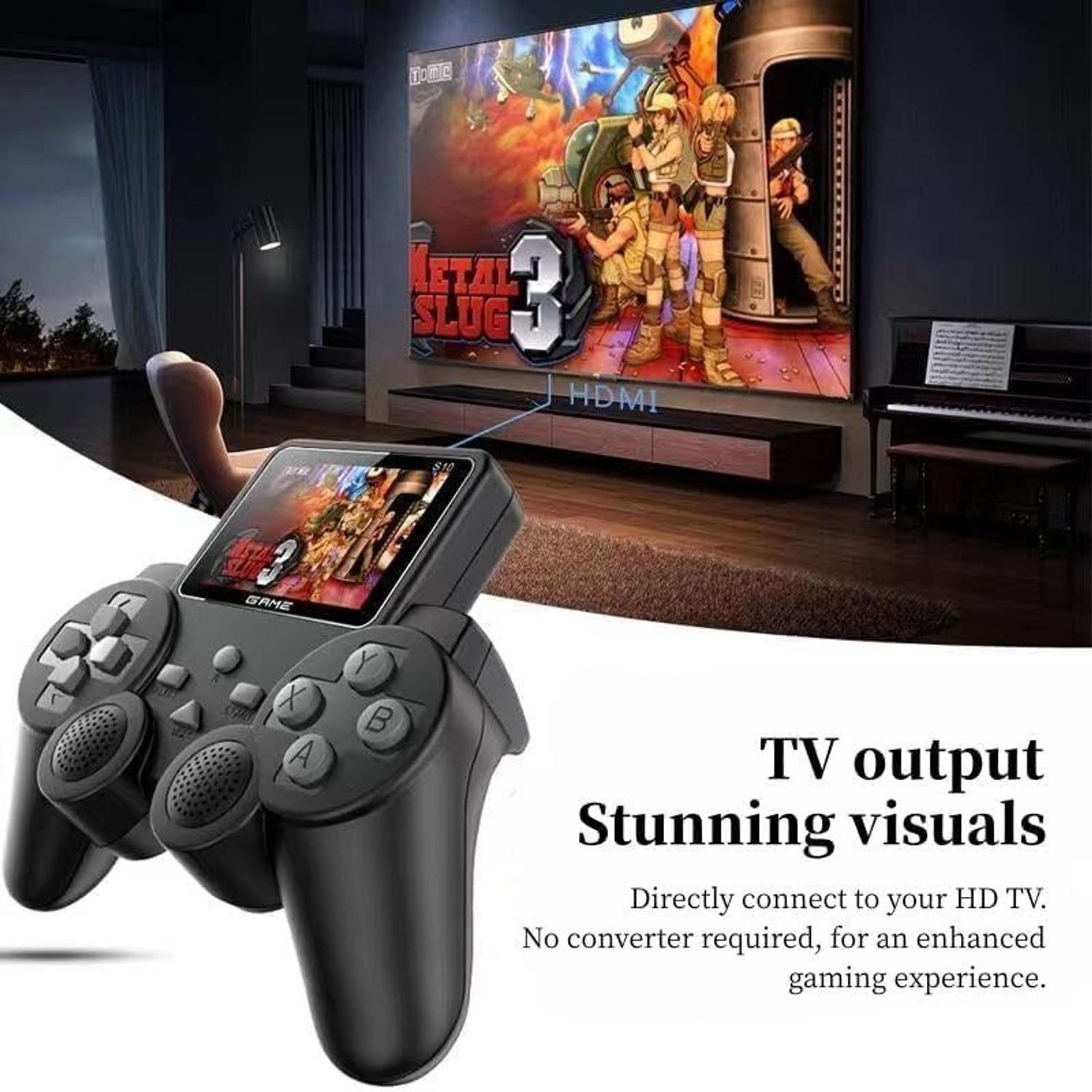 Image of Rhonnium Rechargeable 8 Bit Retro Mini Game System Gamepad