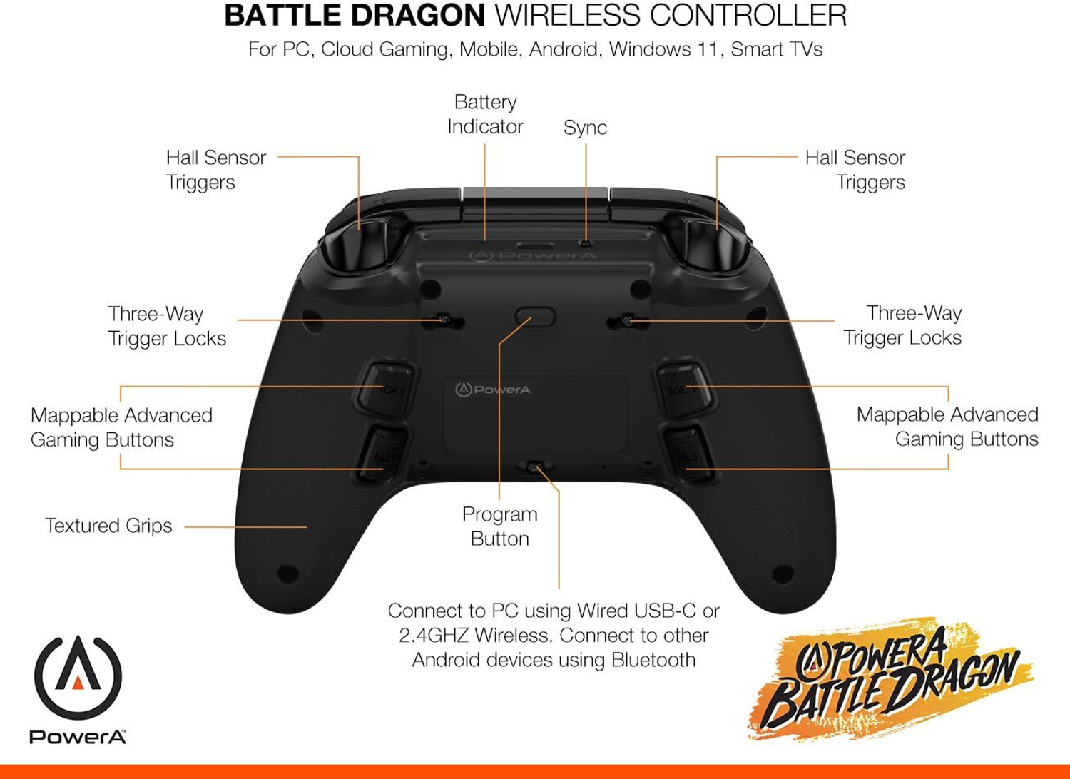 Image of PowerA Battle Dragon Wireless Controller for PC and Cloud Gaming Gamepad