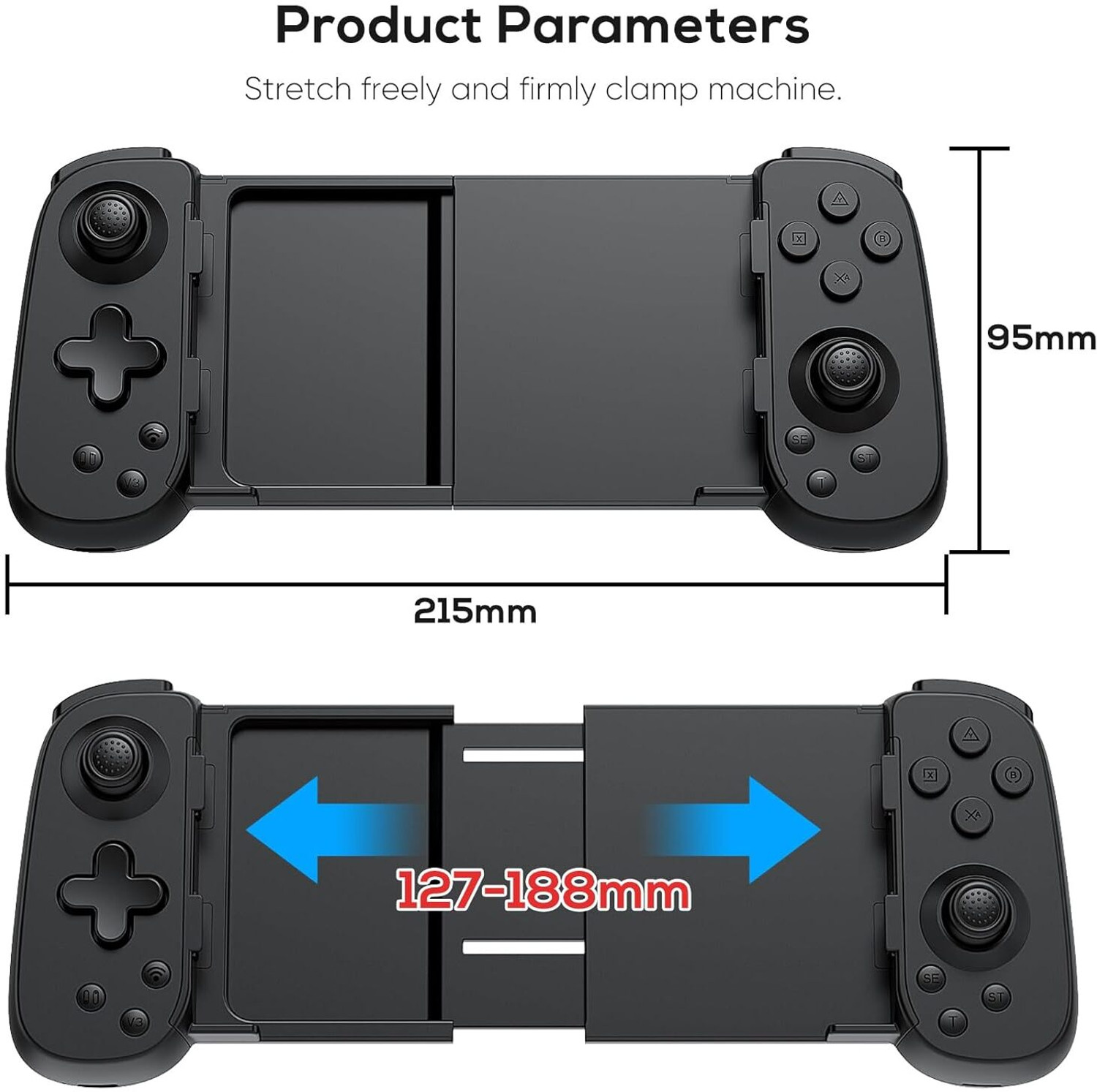 Image of Etzin BSP D6 Wireless Gamepad Stretching Extendable Gaming Controller EPL-1278GA Bluetooth Gamepad