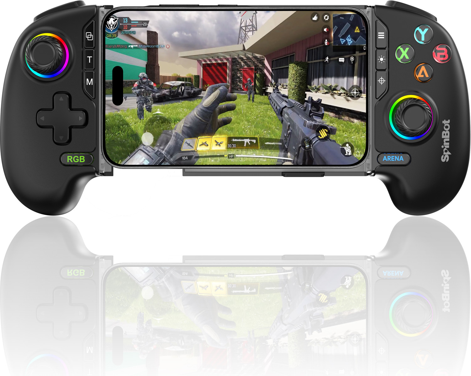Image of SpinBot Arcade Smartphone Game Controller|Dual Vibration|Hall Effect|RGB Light|Bluetooth Bluetooth Gamepad