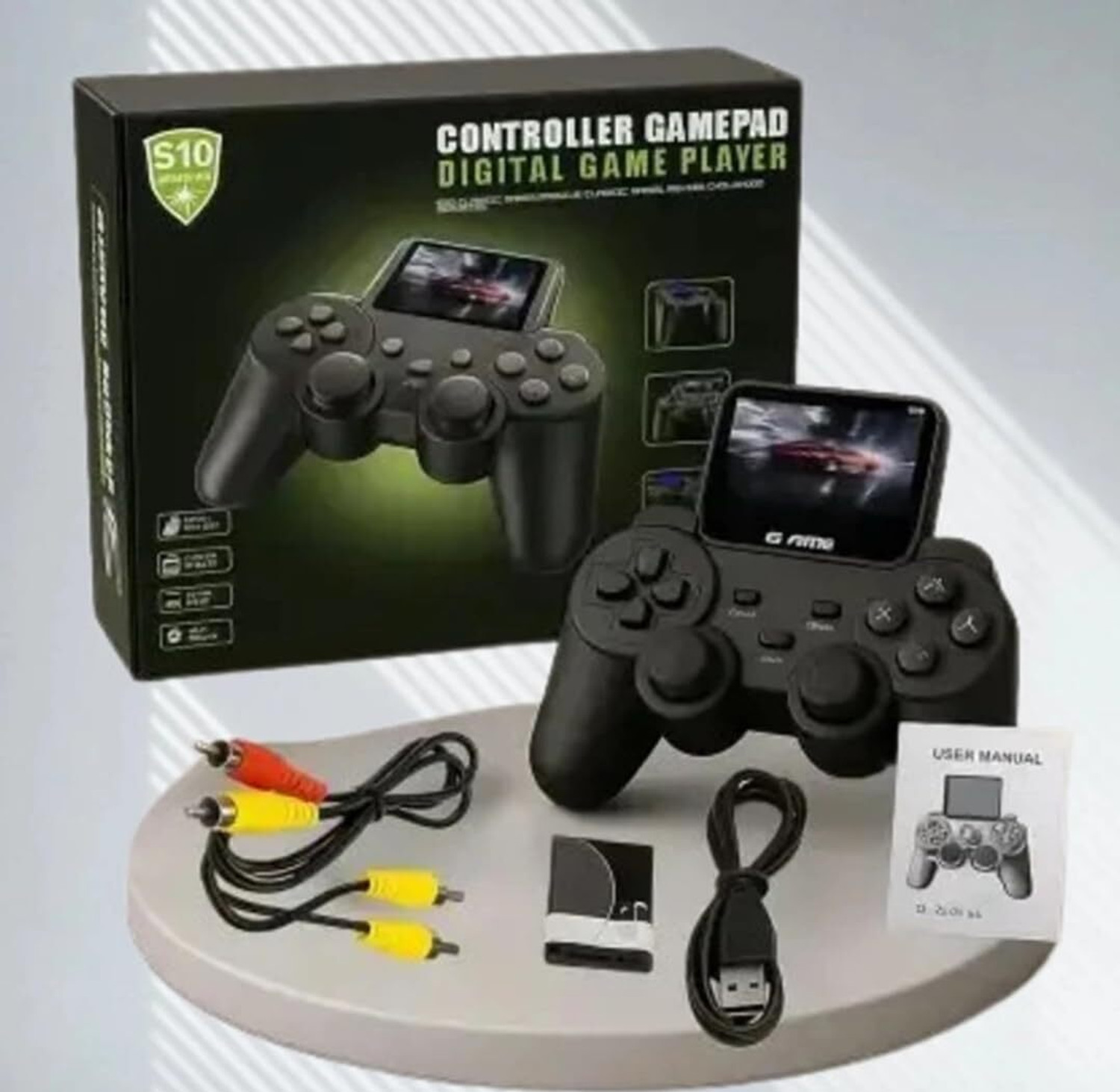 Image of Momai S10 Controller Gamepad Digital Game Player, Black, with Built-in Screen USB Gamepad