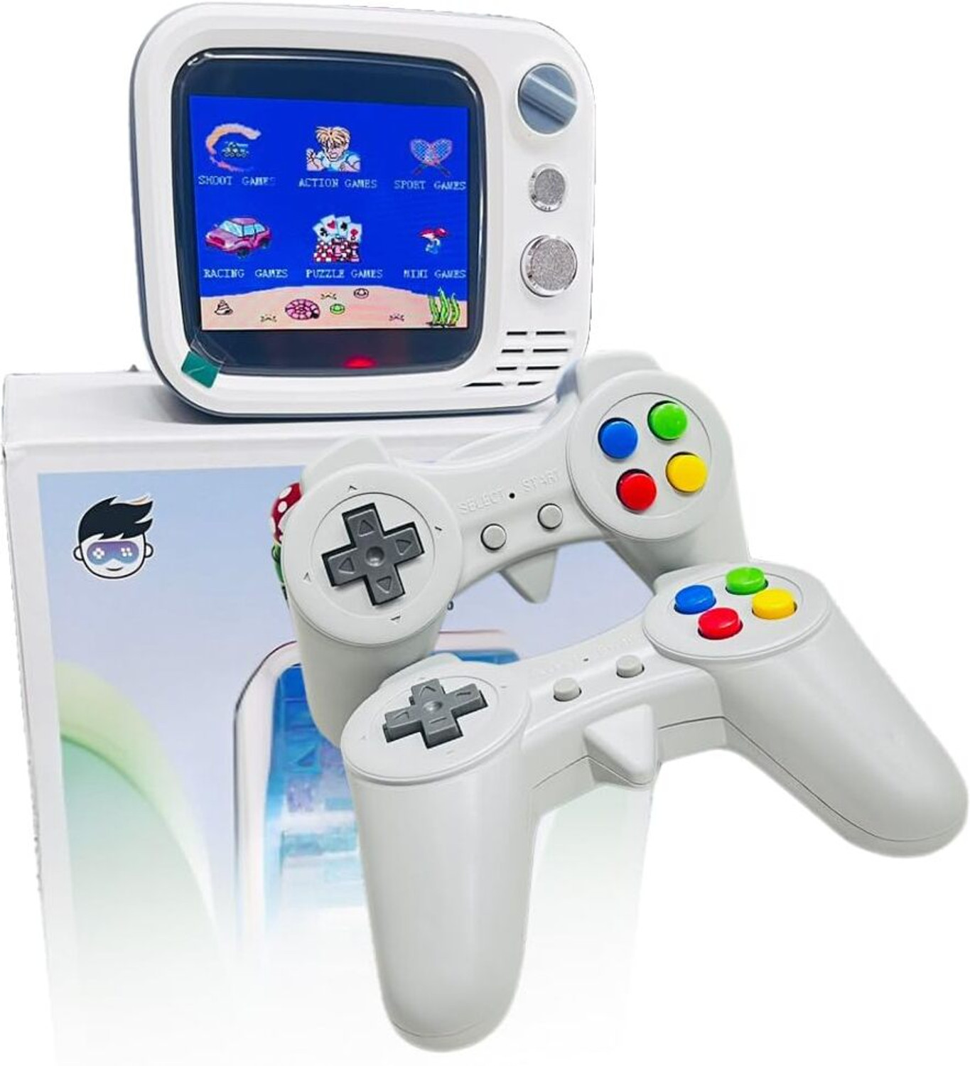 Image of SHAILRON Portable Gaming 740 Classic 3.5 inch Screen TV Games 2 Players Gamepad USB Gamepad