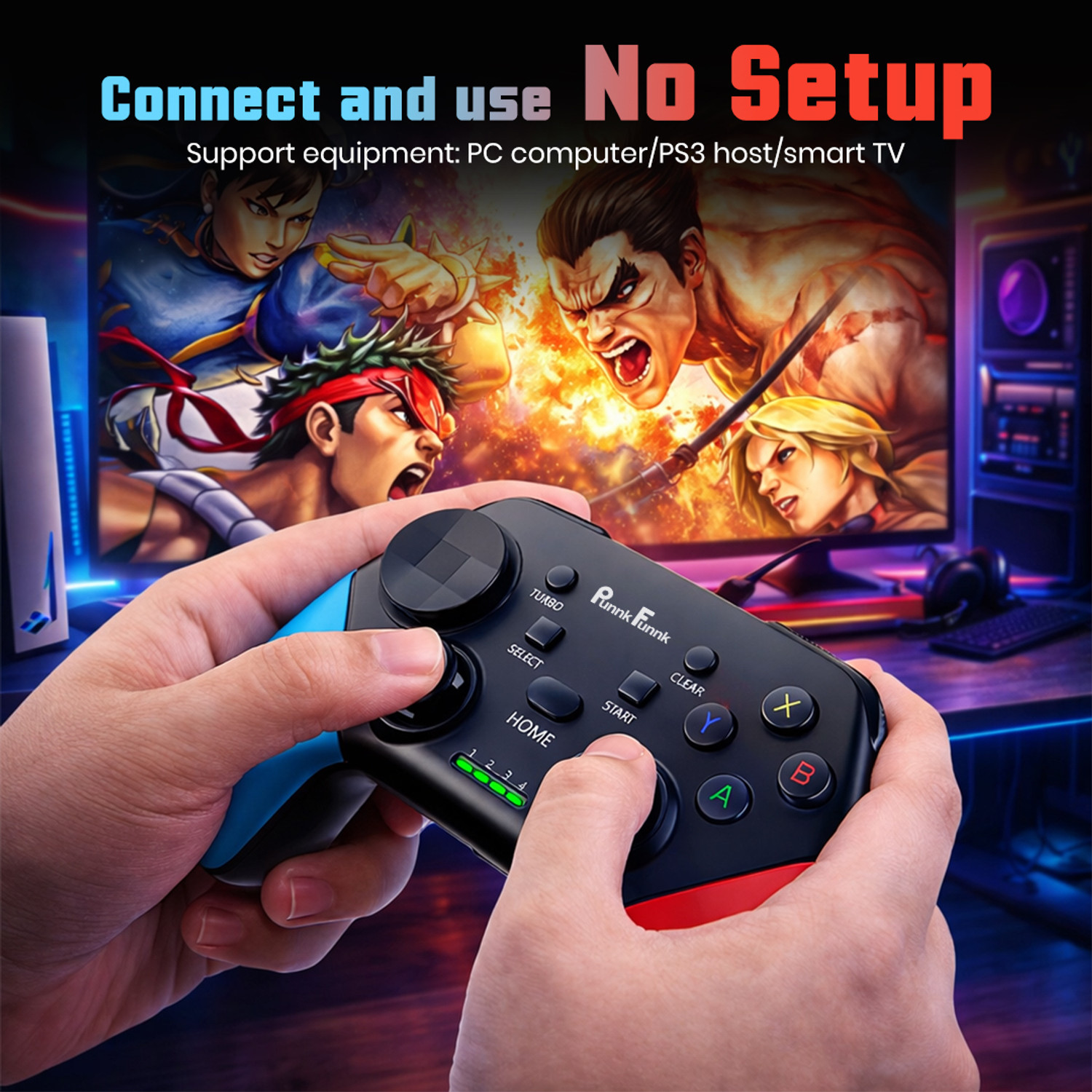 Image of PunnkFunnk G9 Wired Game Controller for Android And iOS , PS3, PS4, PS5 Bluetooth Gamepad