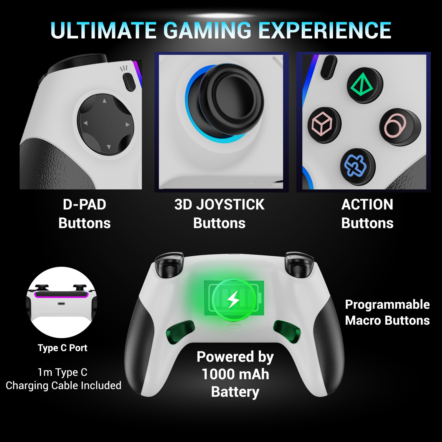 Image of Ant Esports SUPERNOVA wireless White USB Gamepad